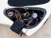 Control cavity with active electronics and 9V battery