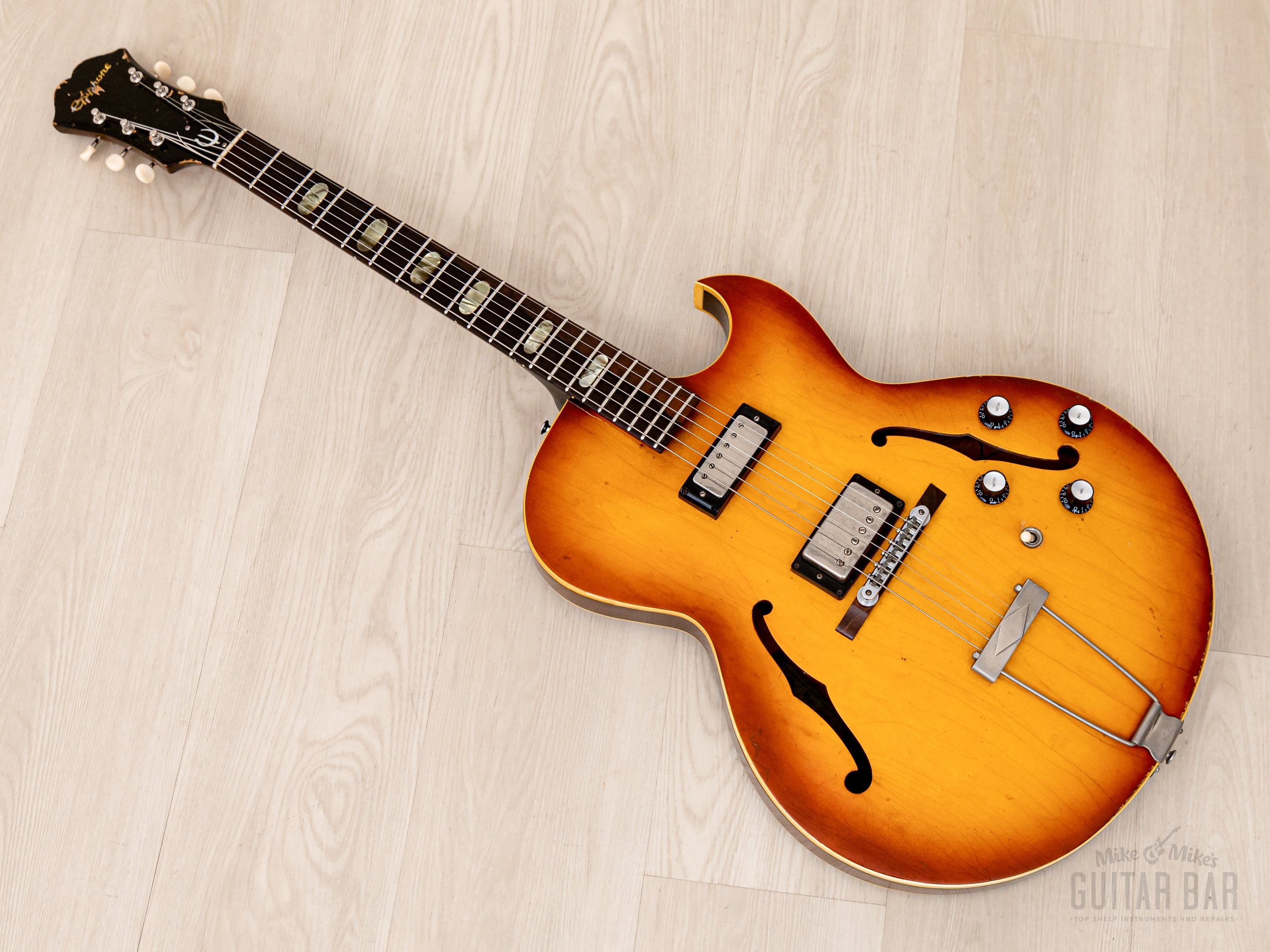 1964 Epiphone Sorrento E452T Vintage Hollowbody Guitar Sunburst w/ PAF Mini Hum & T Top, Case
