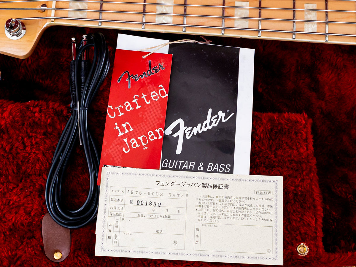 Fender Jazz Bass '75 reissue hangtags and paperwork