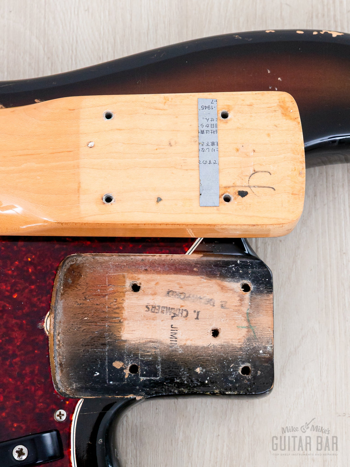 1971 Fender Precision Bass neck heel date stamp and neck pocket