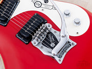 Mosrite 40th Anniversary bridge and sandcast Vibramute vibrato close-up