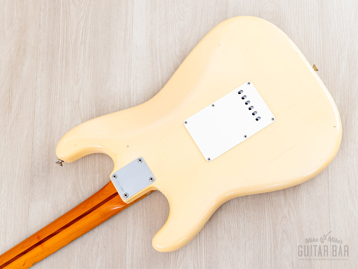 Back of the Stratocaster with maple neck