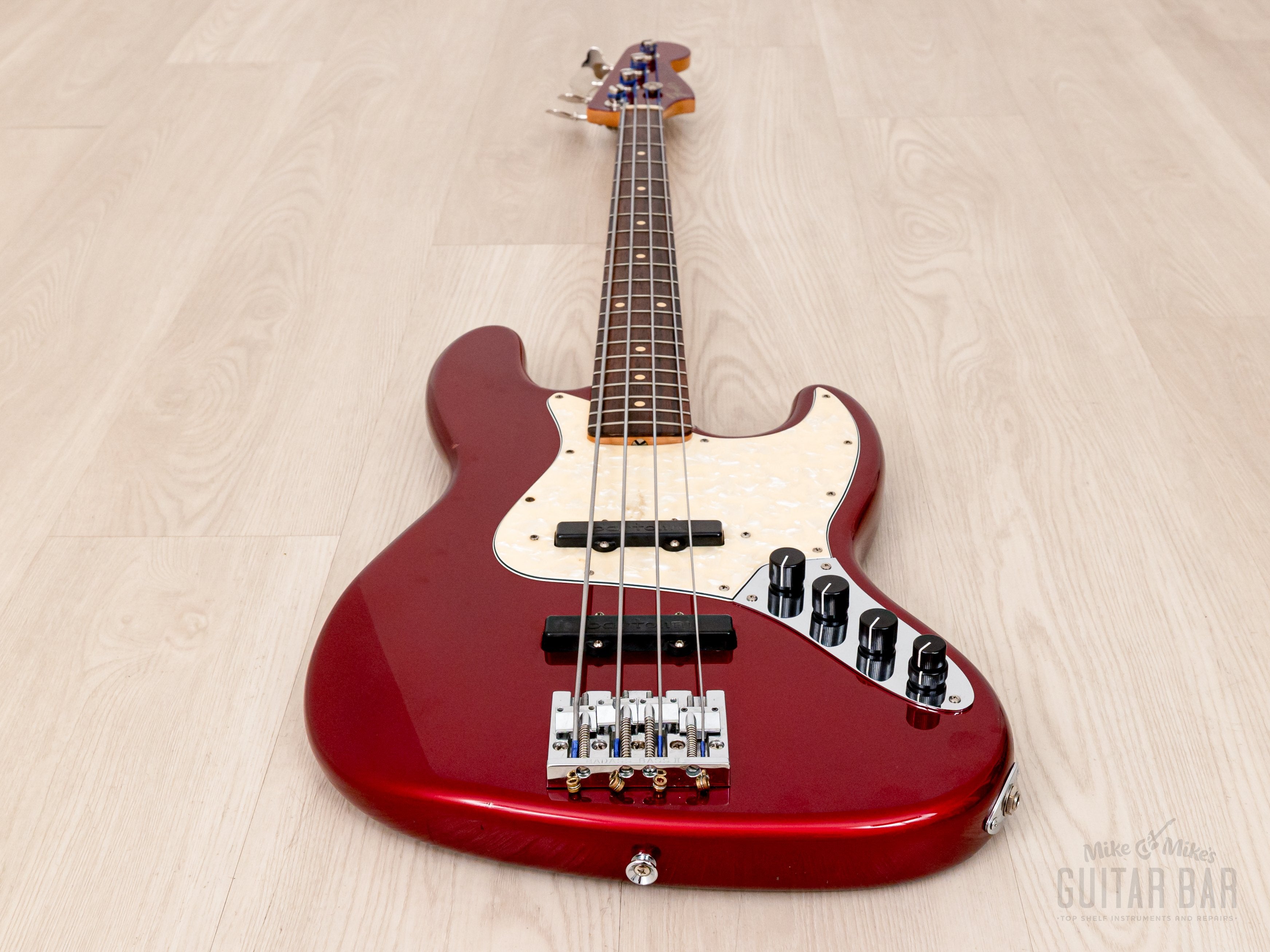 1998 Fender Custom Shop '62 Jazz Bass Candy Apple Red w/ Headstock, Bartolini Mods