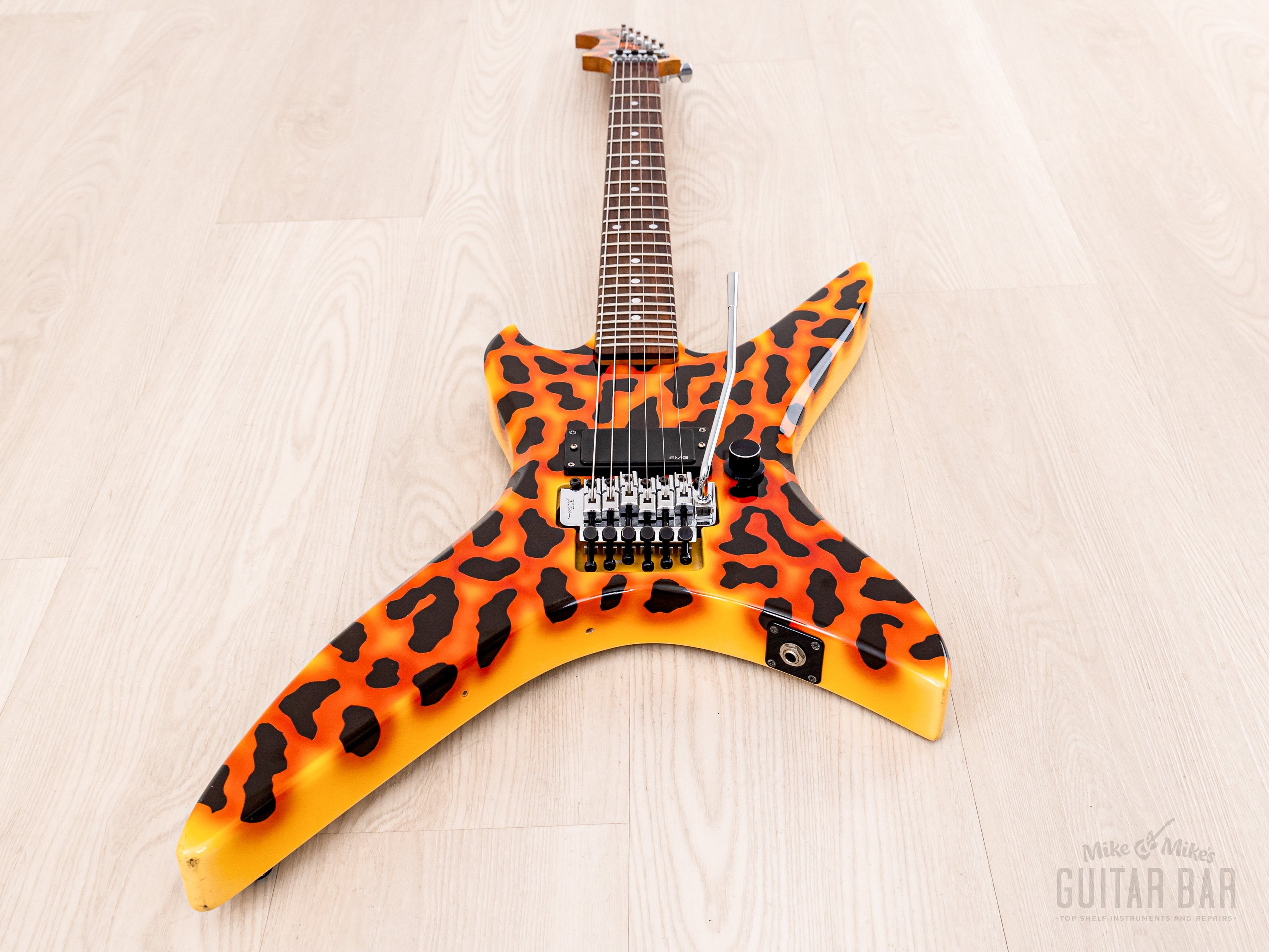 1980s BC Rich Stealth NJ Series Explorer Cheetah Print w/ Floyd Rose & EMG, Japan