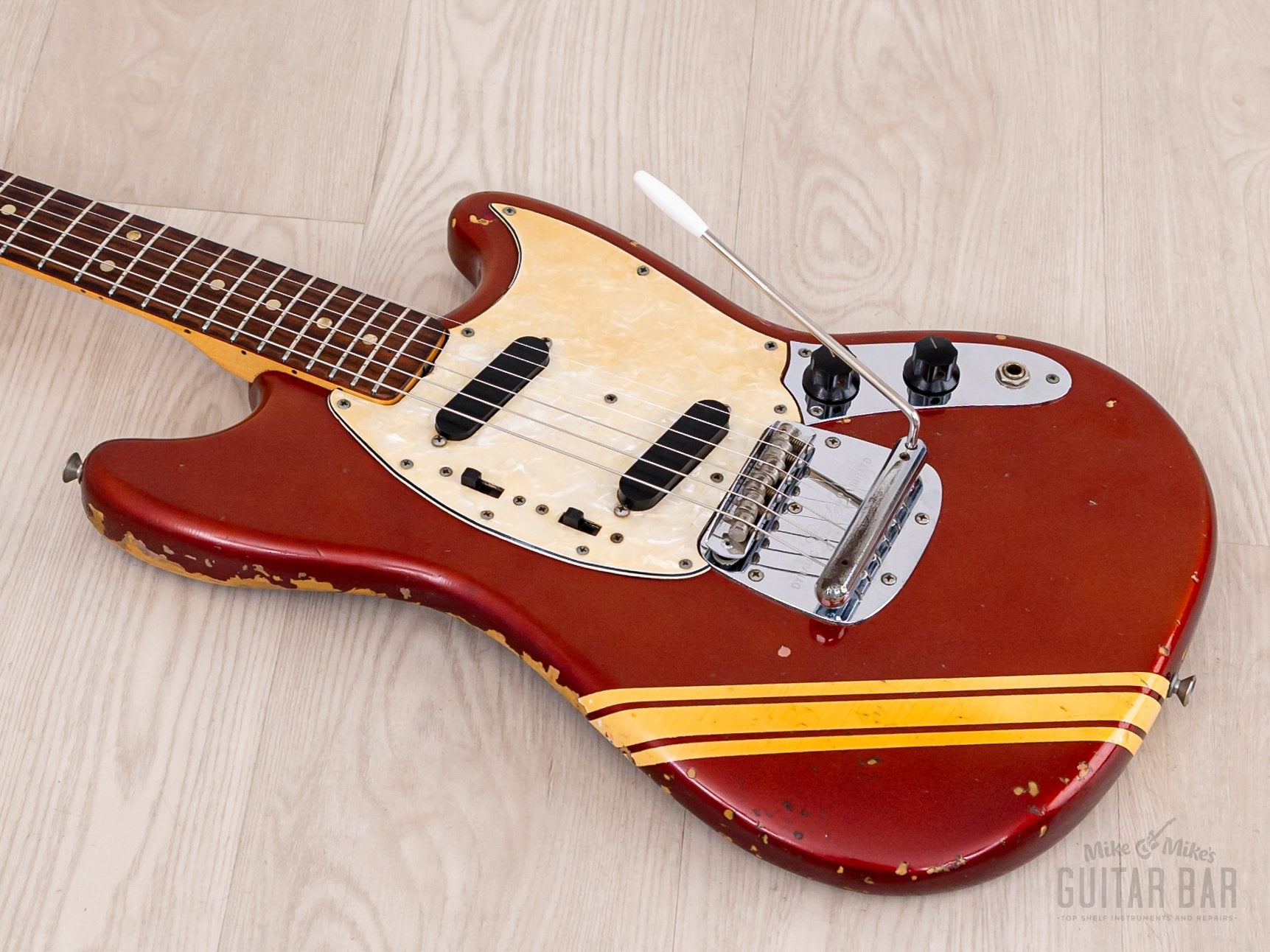 1974 Fender Competition Mustang Vintage Offset Guitar Competition Red