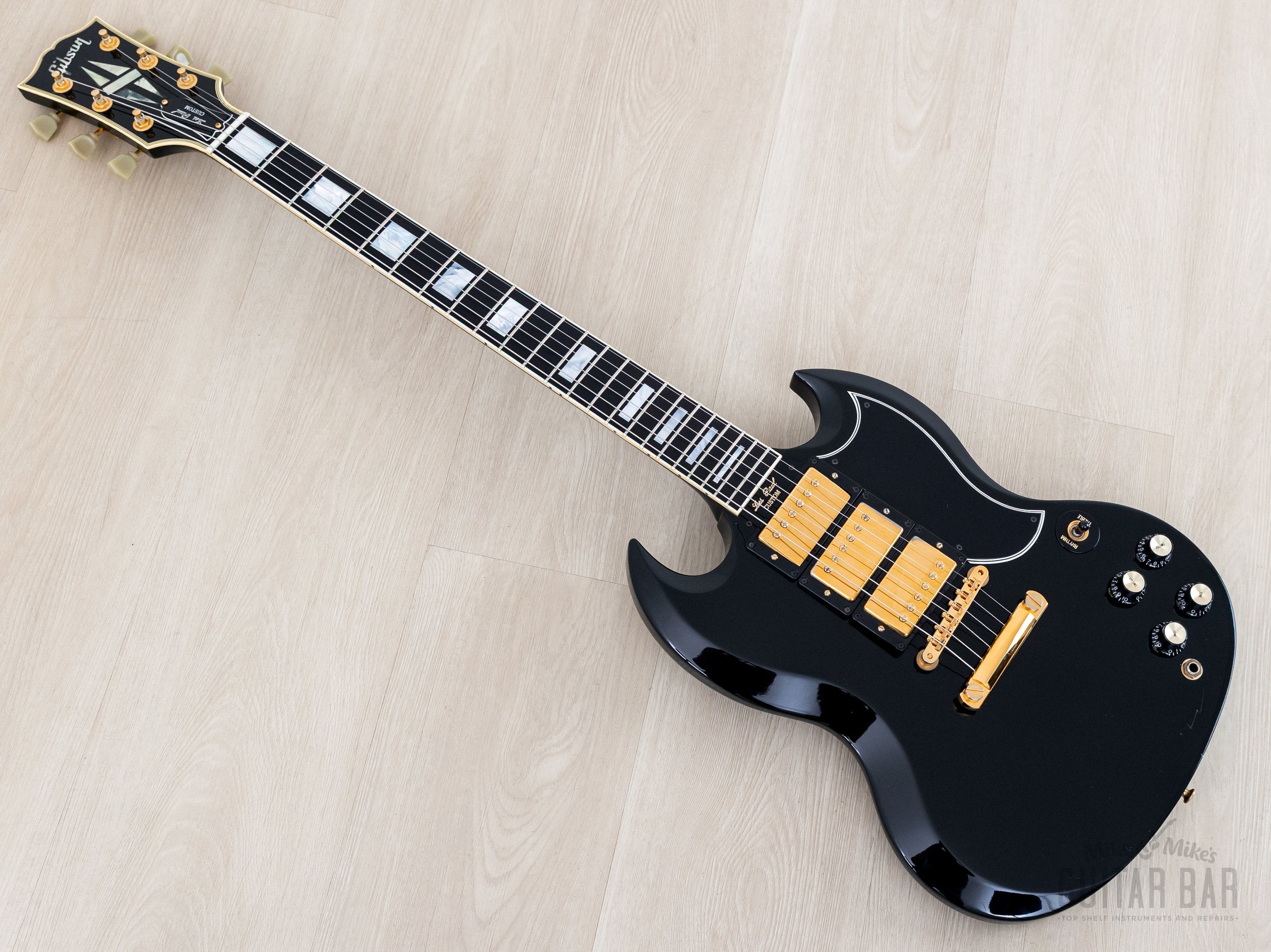 1999 Gibson Custom Shop 1961 Les Paul SG Custom Ebony 3 Pickup w/ 57 C