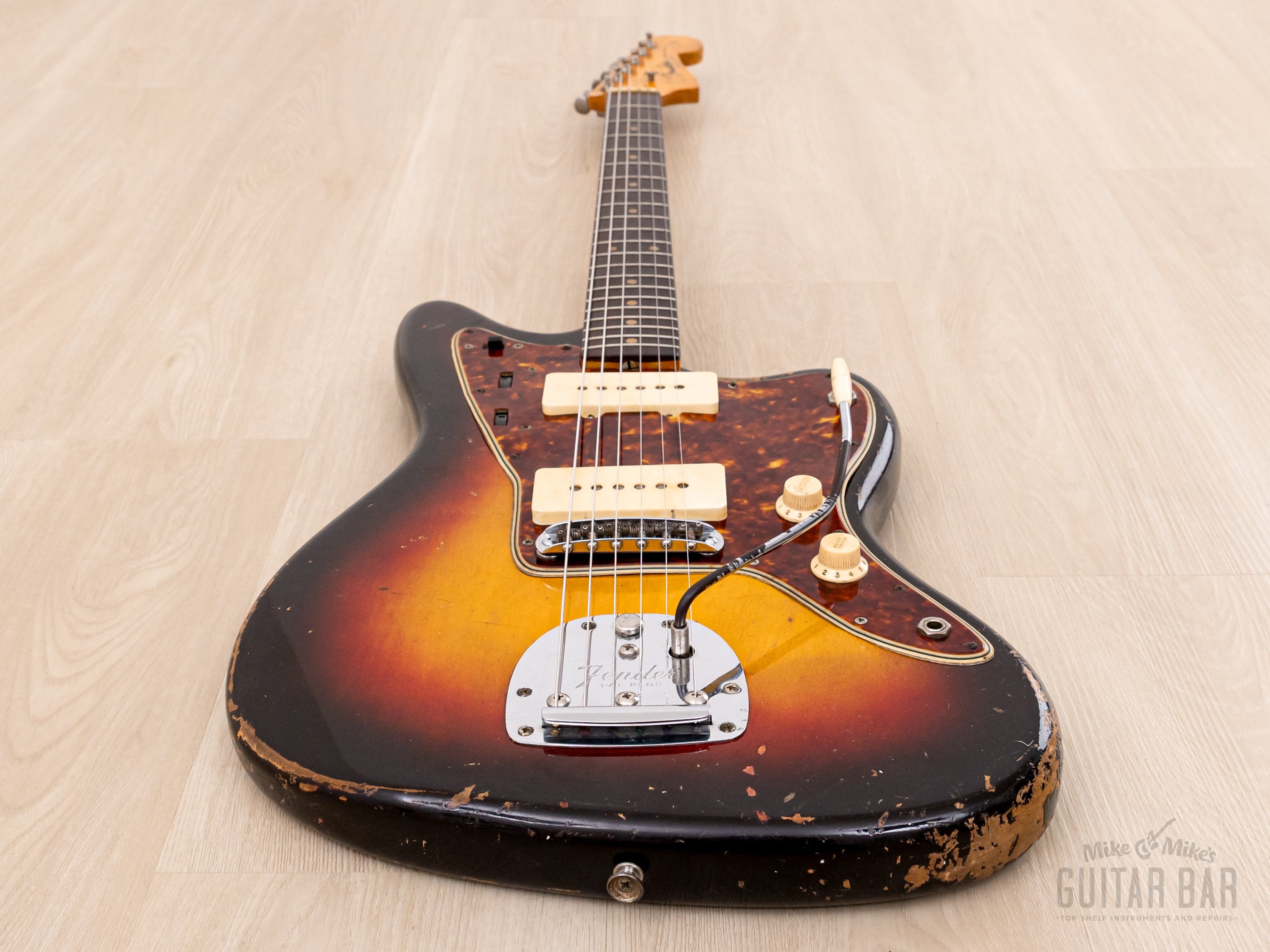 1961 Fender Jazzmaster Pre-CBS Slab Board Vintage Offset Guitar Sunburst, 100% Original w/ Case