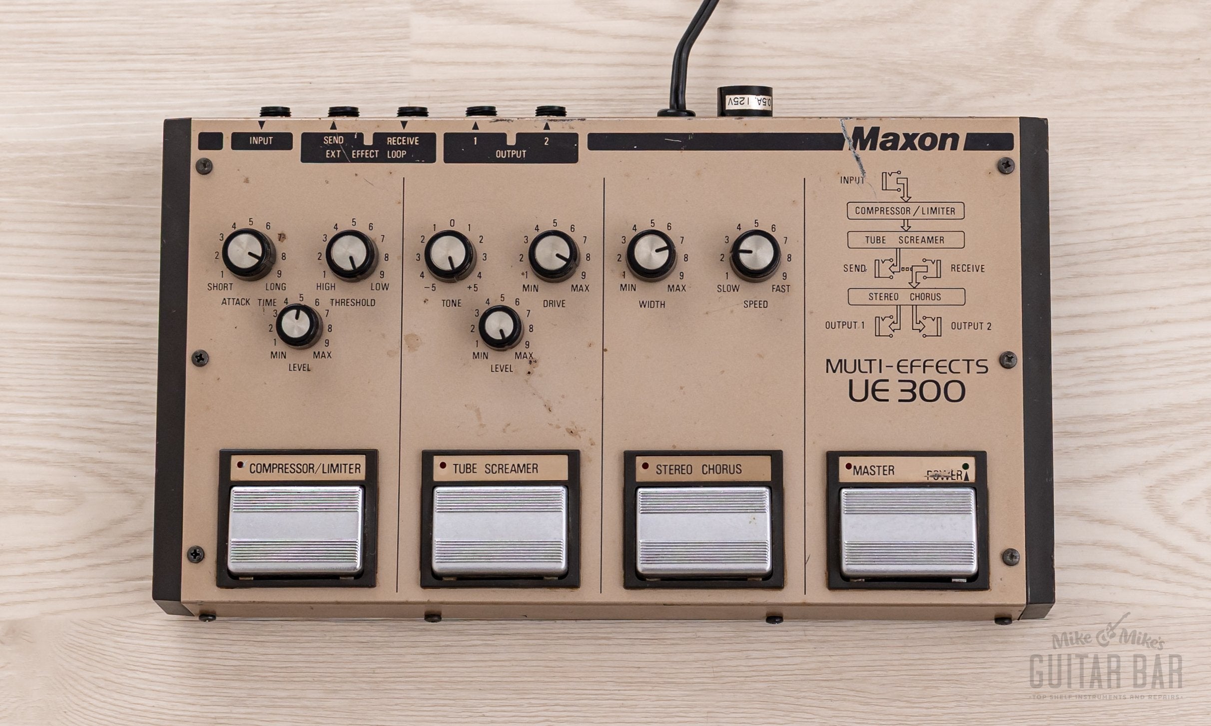 1980s Maxon UE-300 Multi-Effects, CP9 Compressor + TS9 Tube Screamer + CS9 Chorus, Ibanez