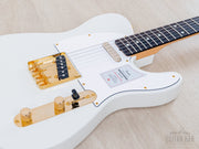 2025 Fender Traditional II 60s Telecaster White Pearl, body close-up with gold hardware