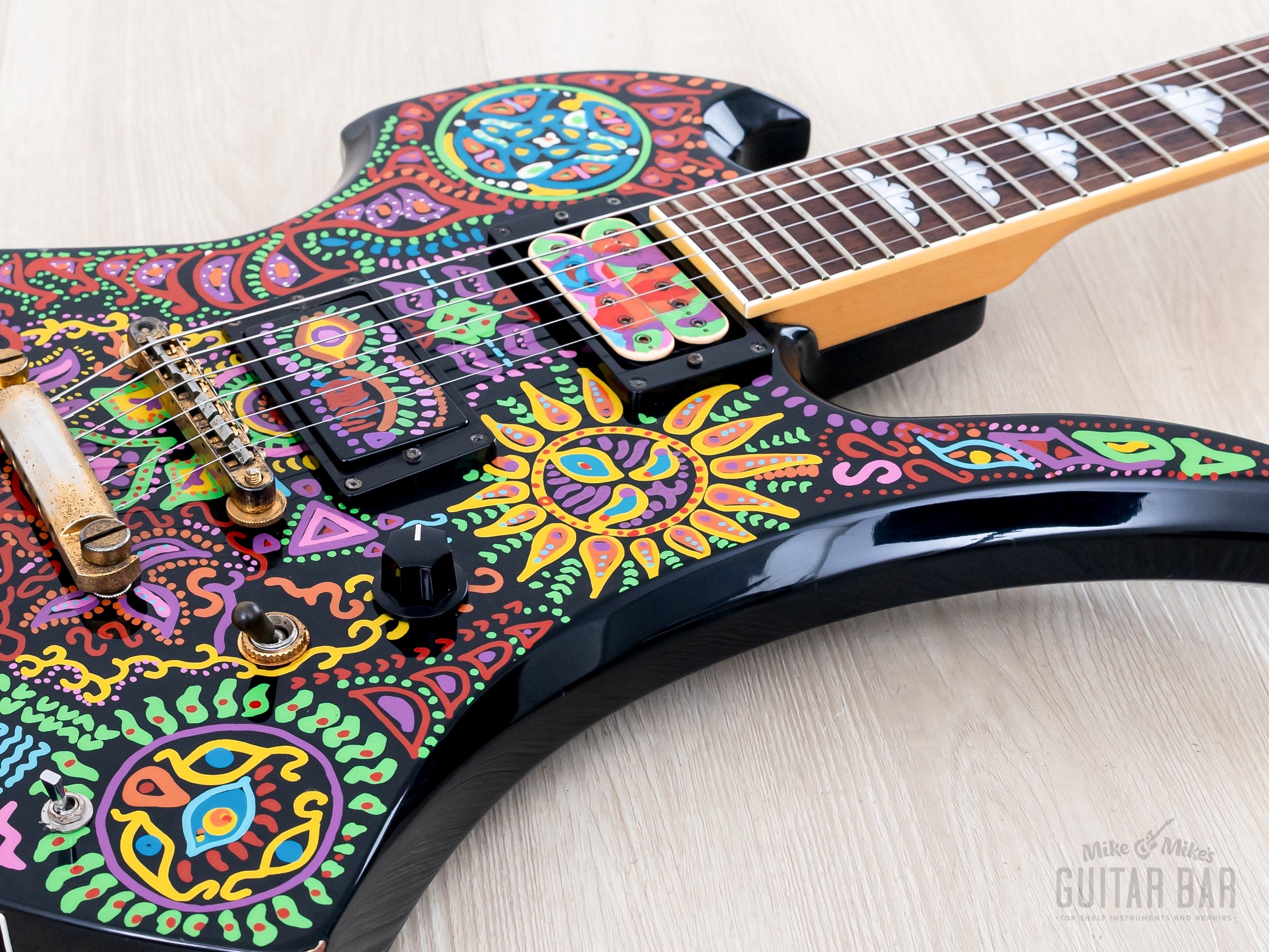 2000s Fernandes Mockingbird Hide Signature MG-120X, Graphic on Black,