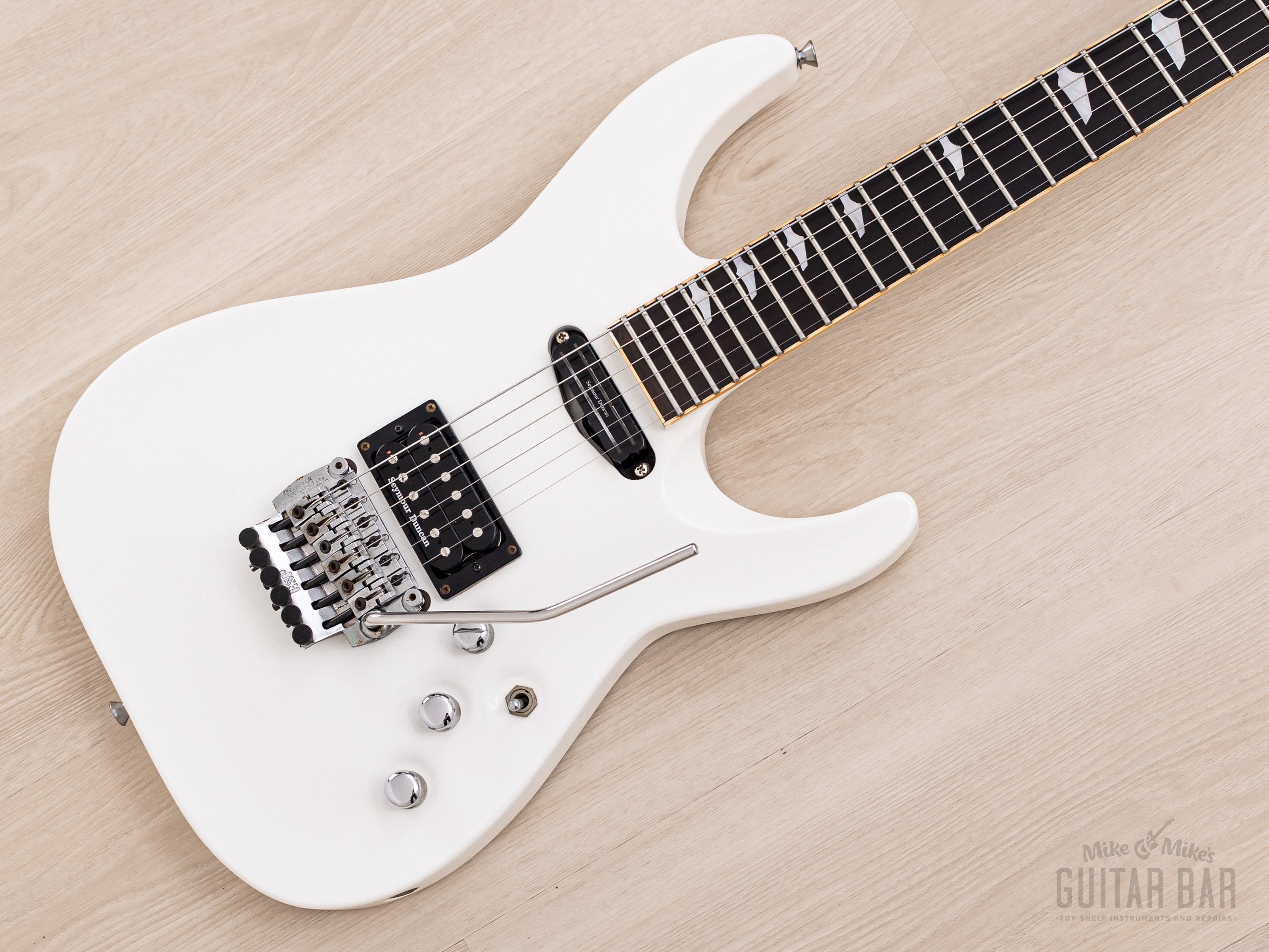 1989 ESP Custom Shop Horizon Custom Vintage Neck Through Guitar White, Near-Mint w/ Floyd Rose, Seymour Duncan