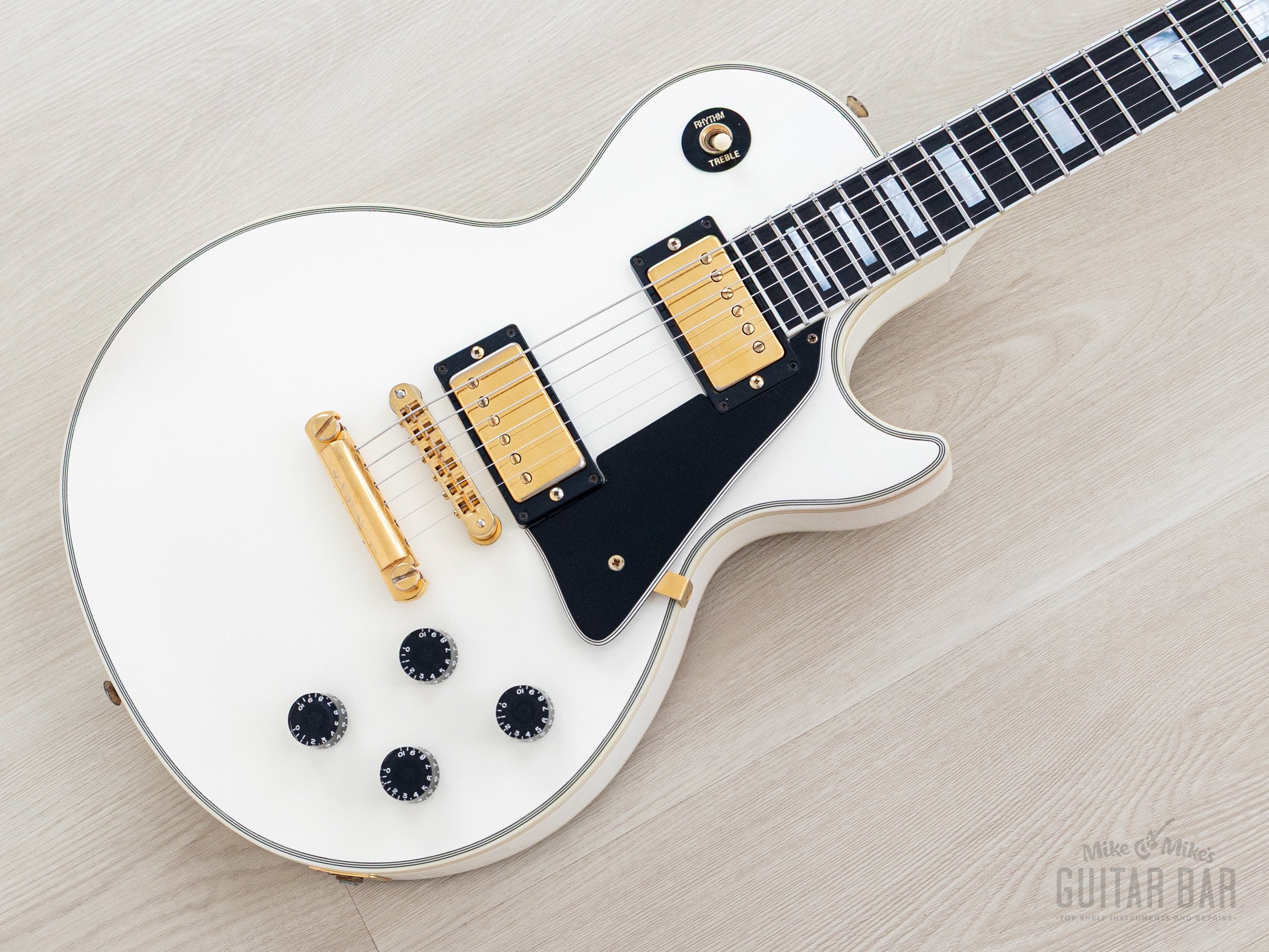 1989 Gibson Les Paul Custom Arctic White Vintage Electric Guitar w/ Bi