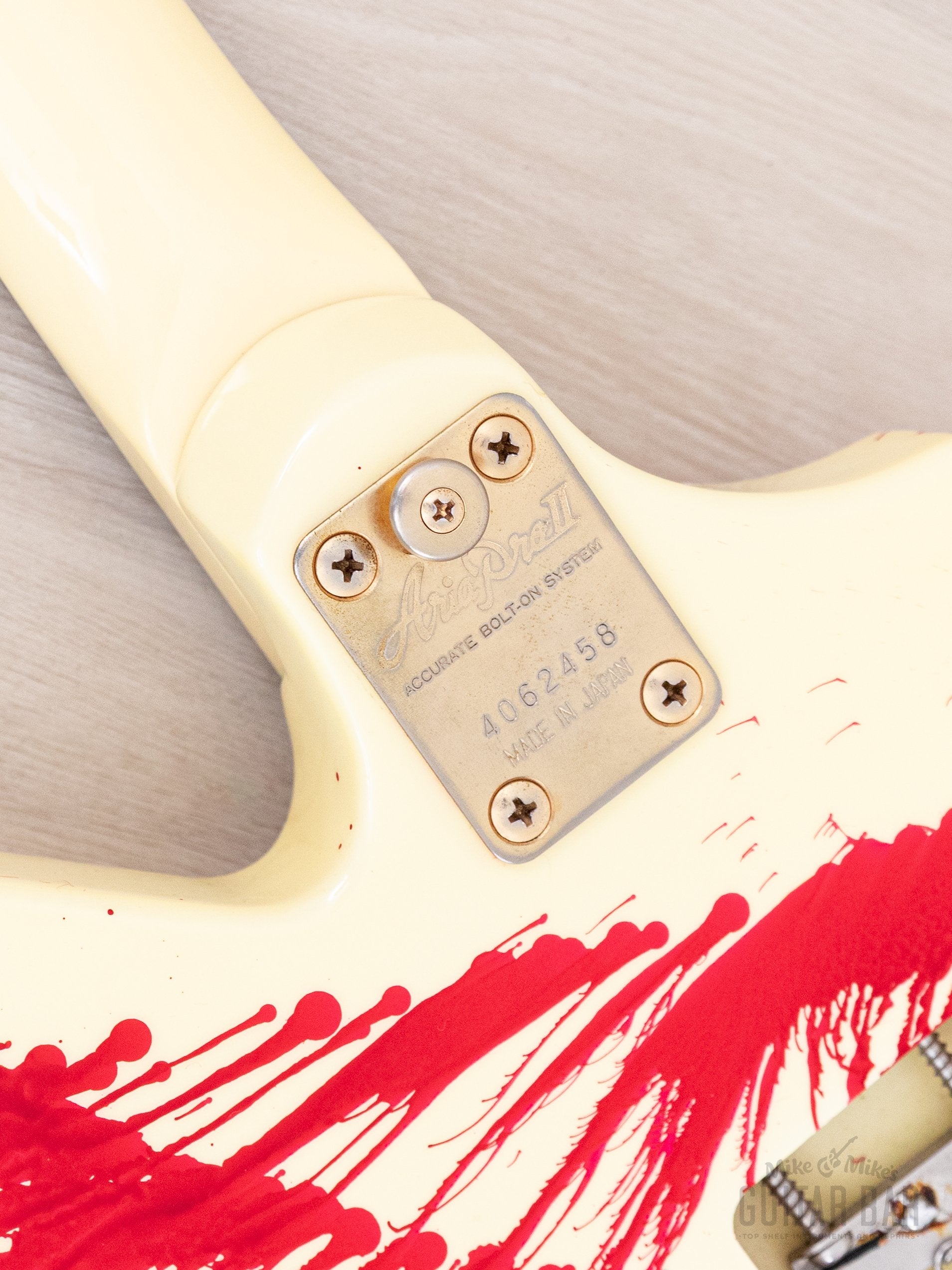 1984 Aria Pro II ZZ Custom Bloody White w/ Gold Hardware & Floyd, Japa