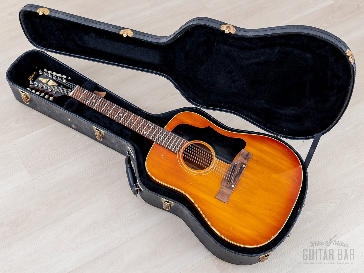 1965 Gibson B-45-12 in open black Gibson hardshell case