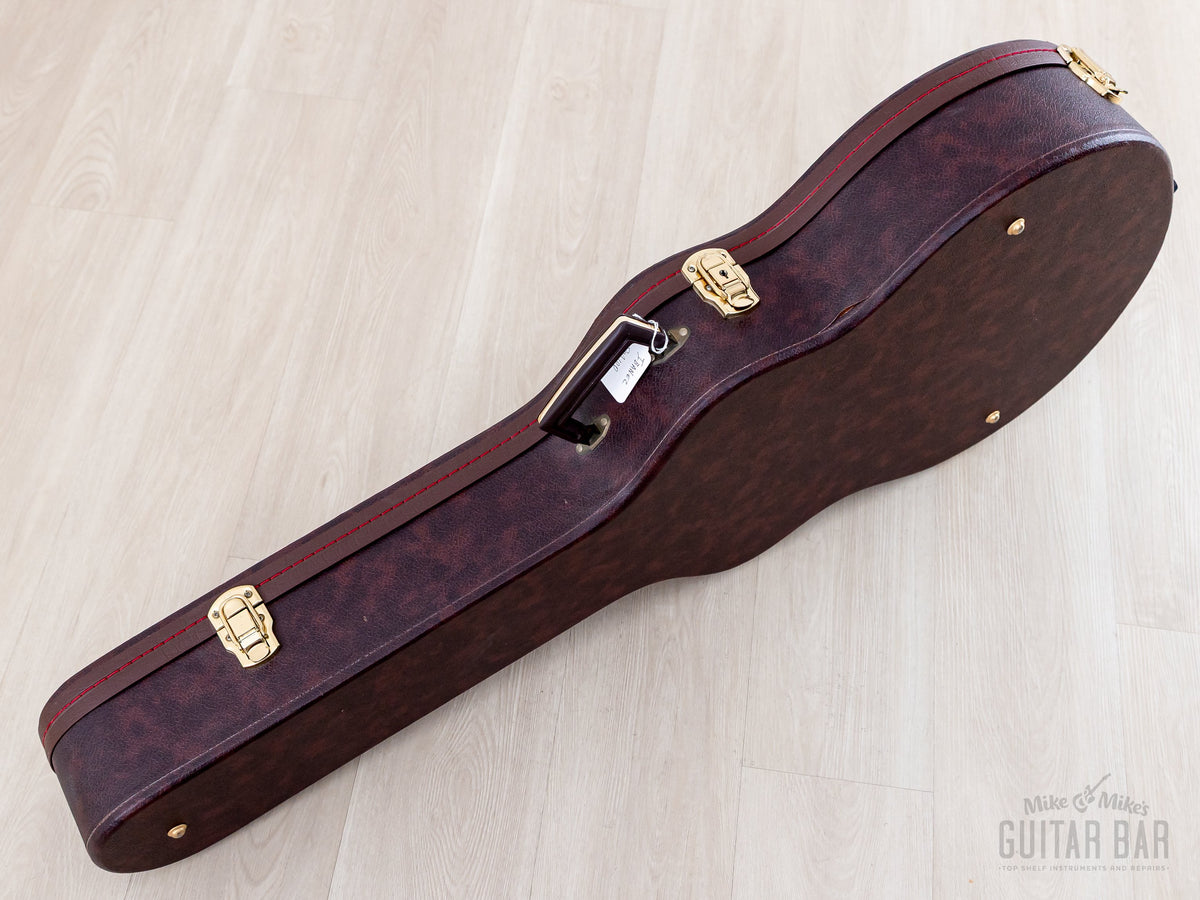 Ibanez PM100 brown hardshell case closed, angled view