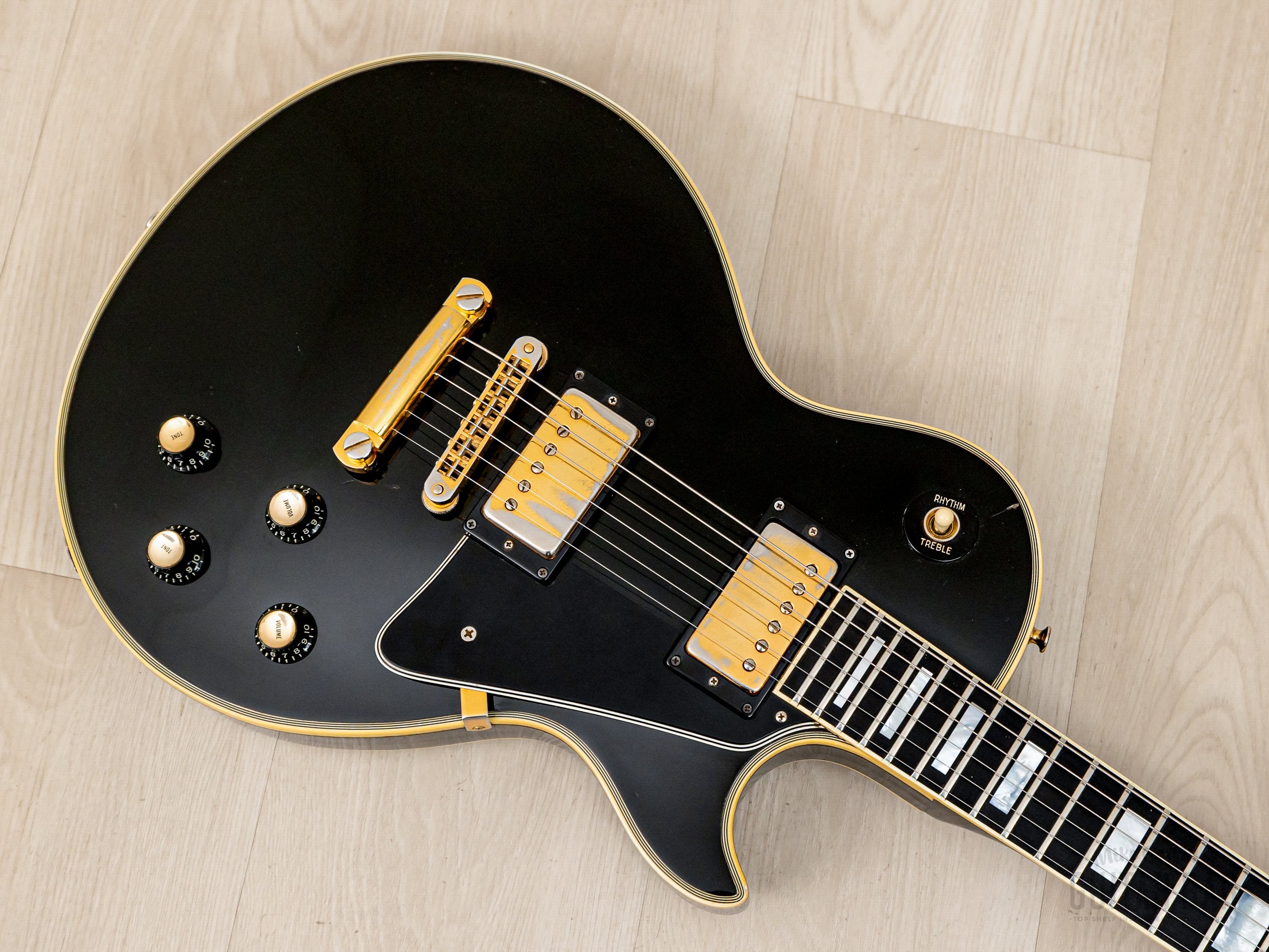 1976 Gibson Les Paul Custom Black Beauty Vintage Electric Guitar w/ T Tops, Case