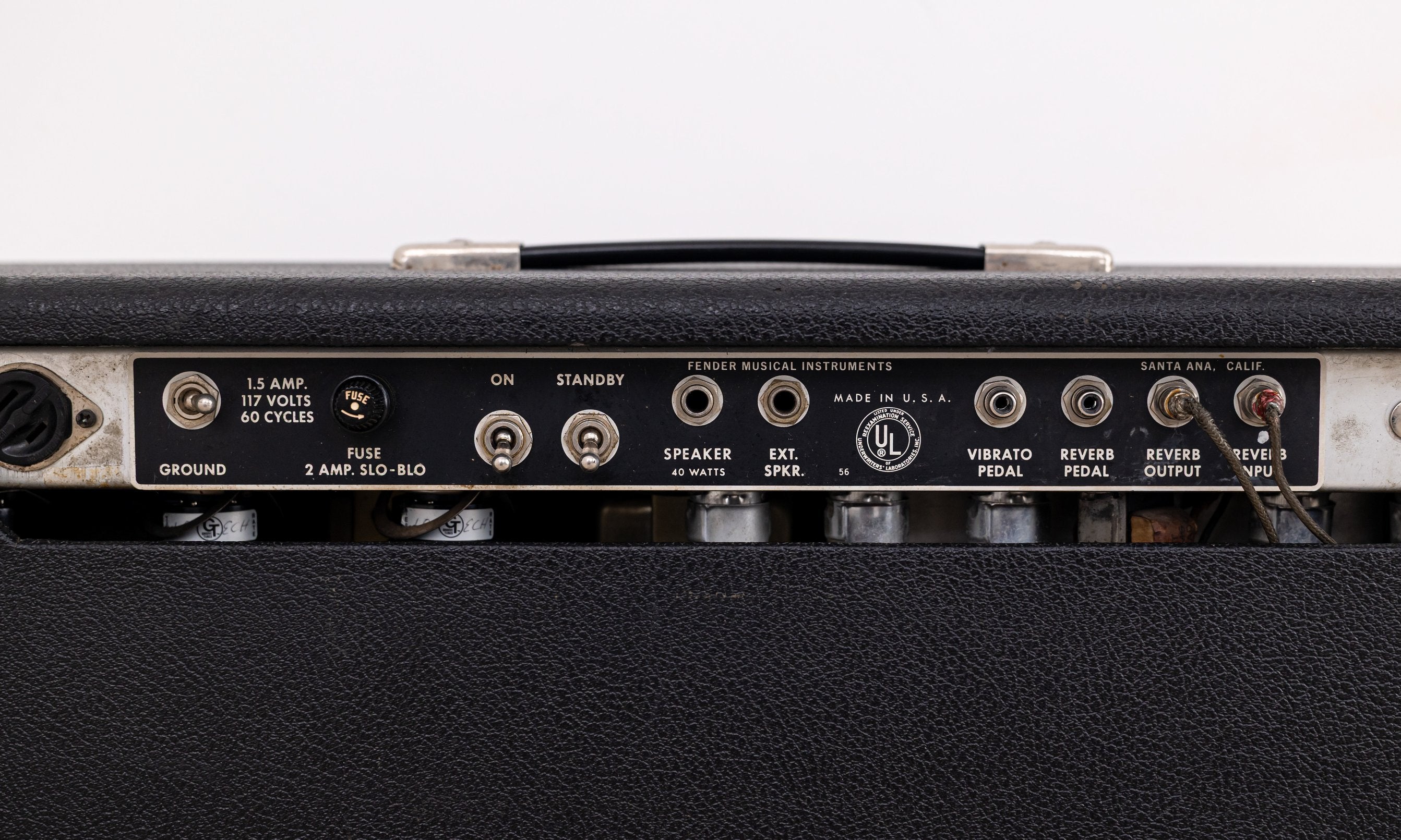 1968 Fender Bandmaster Reverb TFL5005D Drip Edge Vintage Tube Amp Head w/ Footswitch