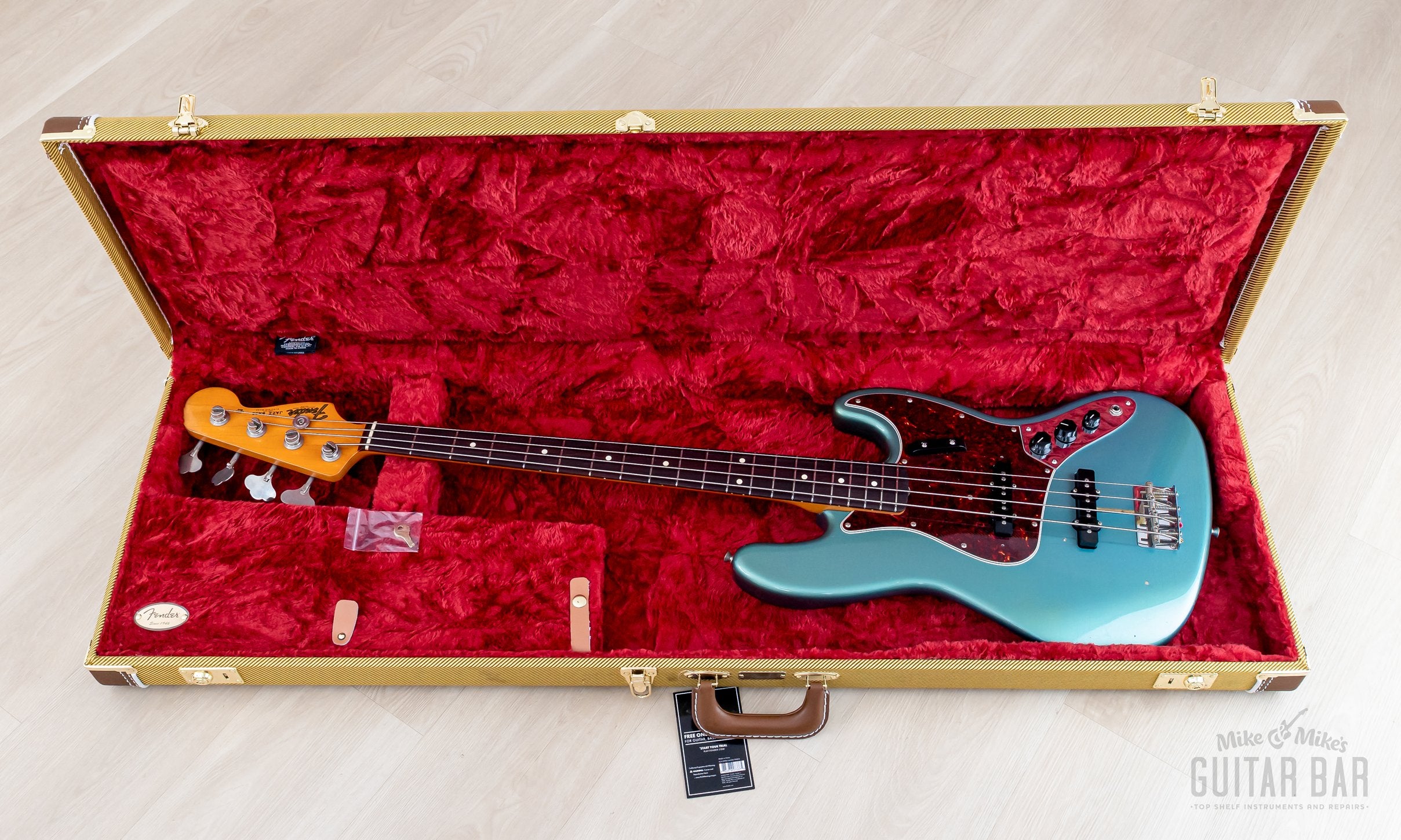 2000 Fender American Vintage '62 Jazz Bass Lake Placid Blue w/ Tweed C