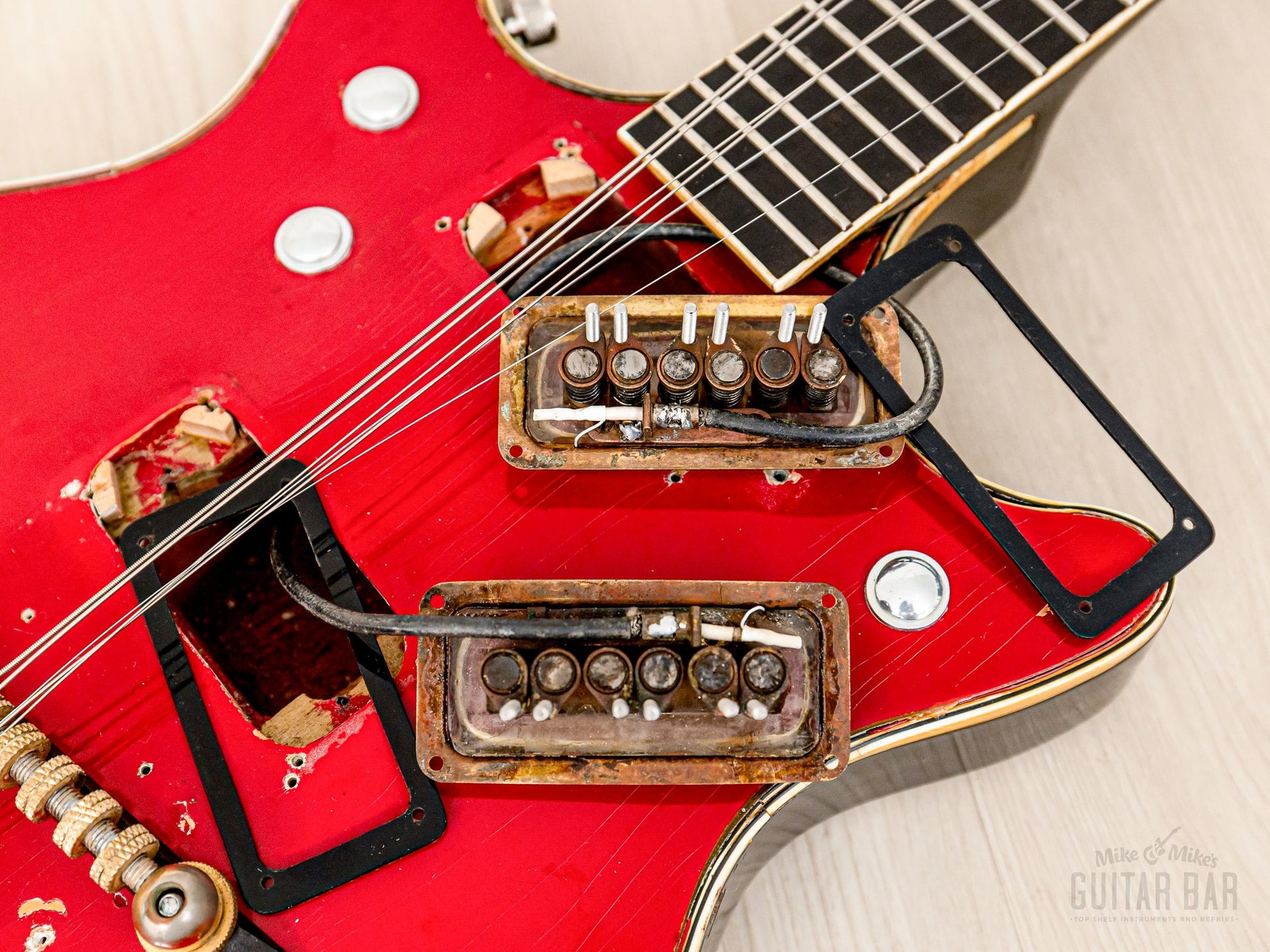 bigsby palm pedal 1962 Gretsch Jet Firebird 6131 Double Cut Vintage Guitar, Bigsby Palm Pedal G/B Bender, Case