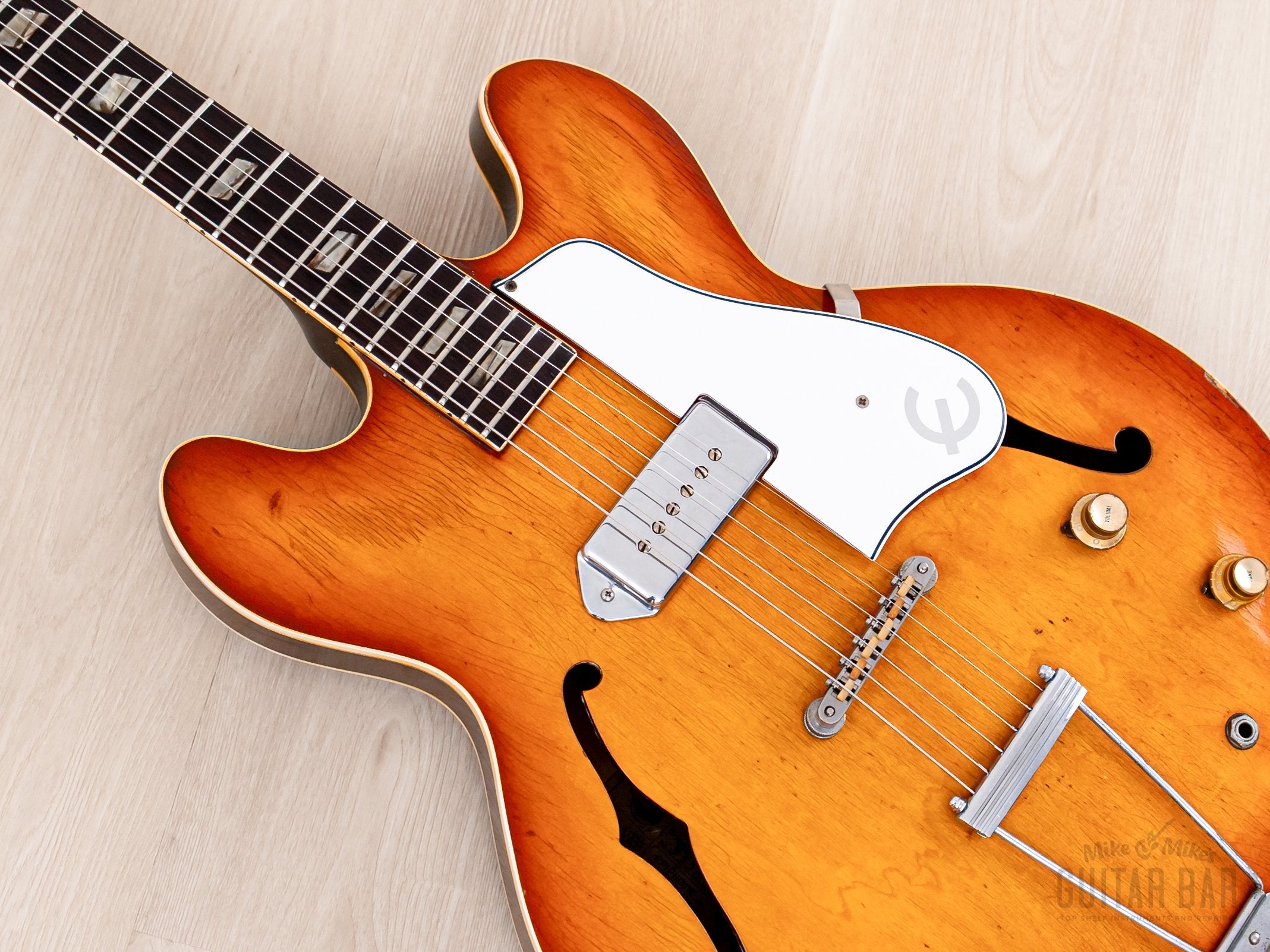 1965 Epiphone Casino E-230T Vintage Thinline Hollowbody Guitar Sunburst w/ P-90, Case