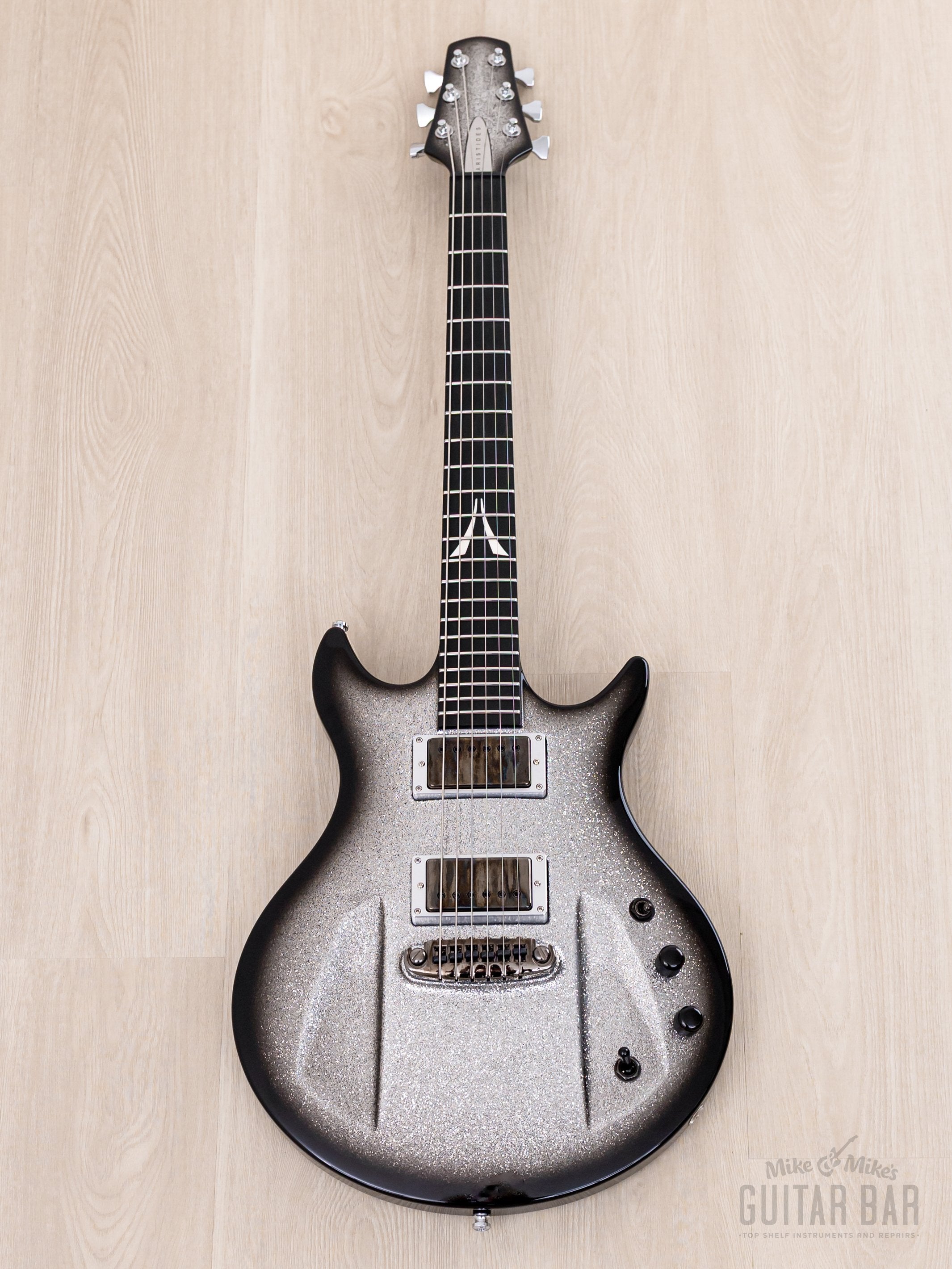 2019 Aristides 020 Silver Sparkle Burst w/ Lundgren Black Heaven Pickups, Mono Case