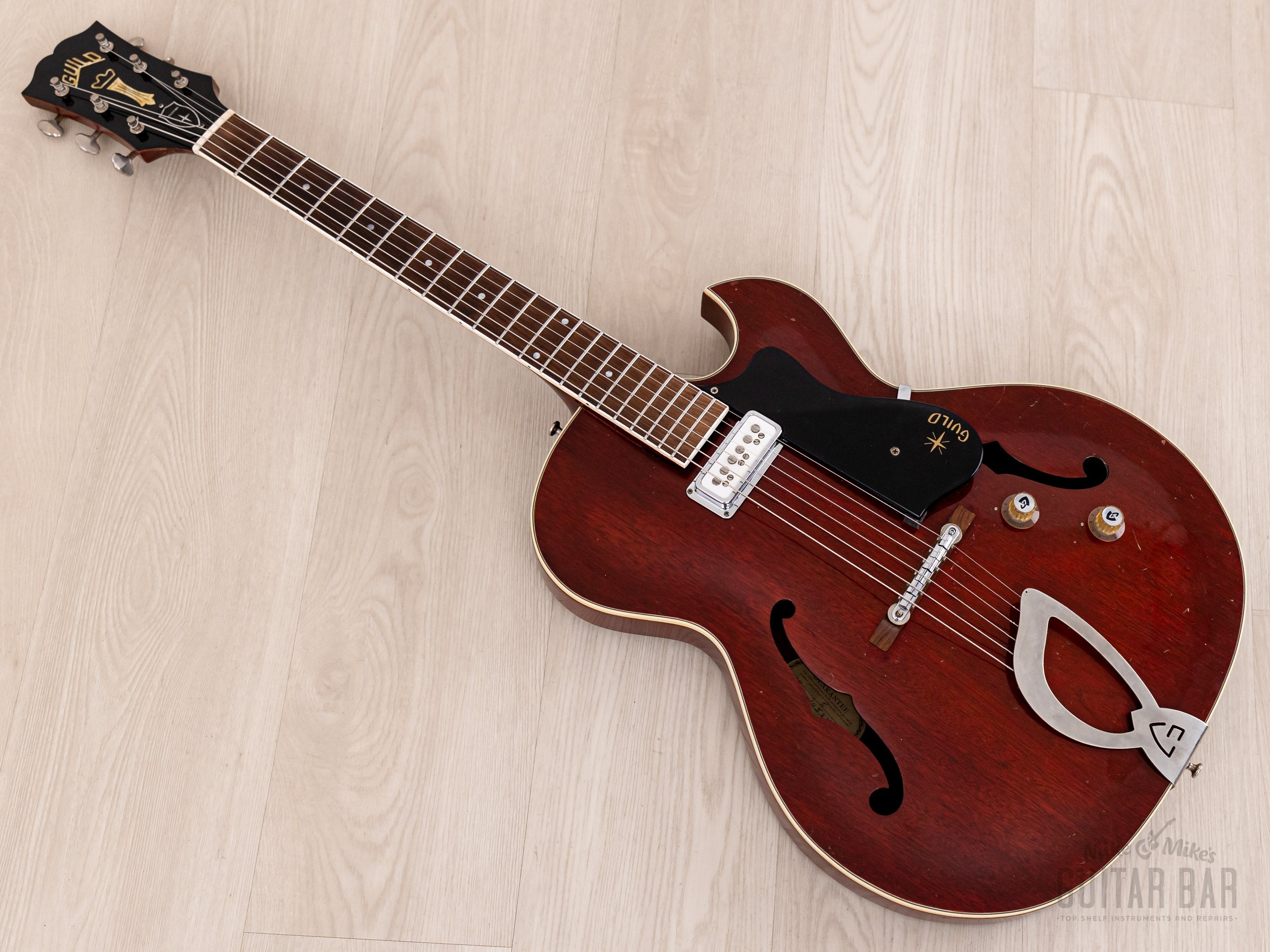 1961 Guild Starfire I Vintage Hollowbody Electric Guitar Cherry Red w/ DeArmond DynaSonic, Case