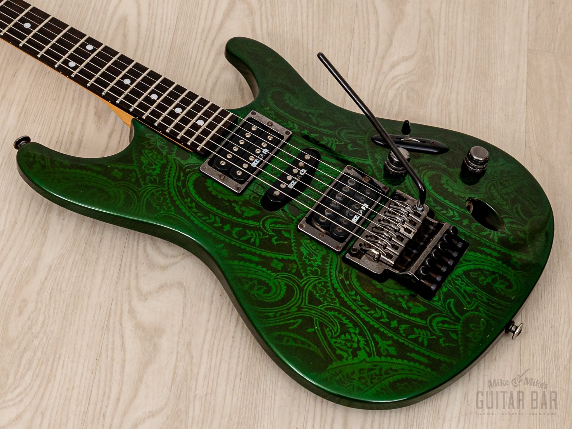 1990 Ibanez S Series S540 HSH Green Paisley Non-Catalog Finish, Japan Fujigen