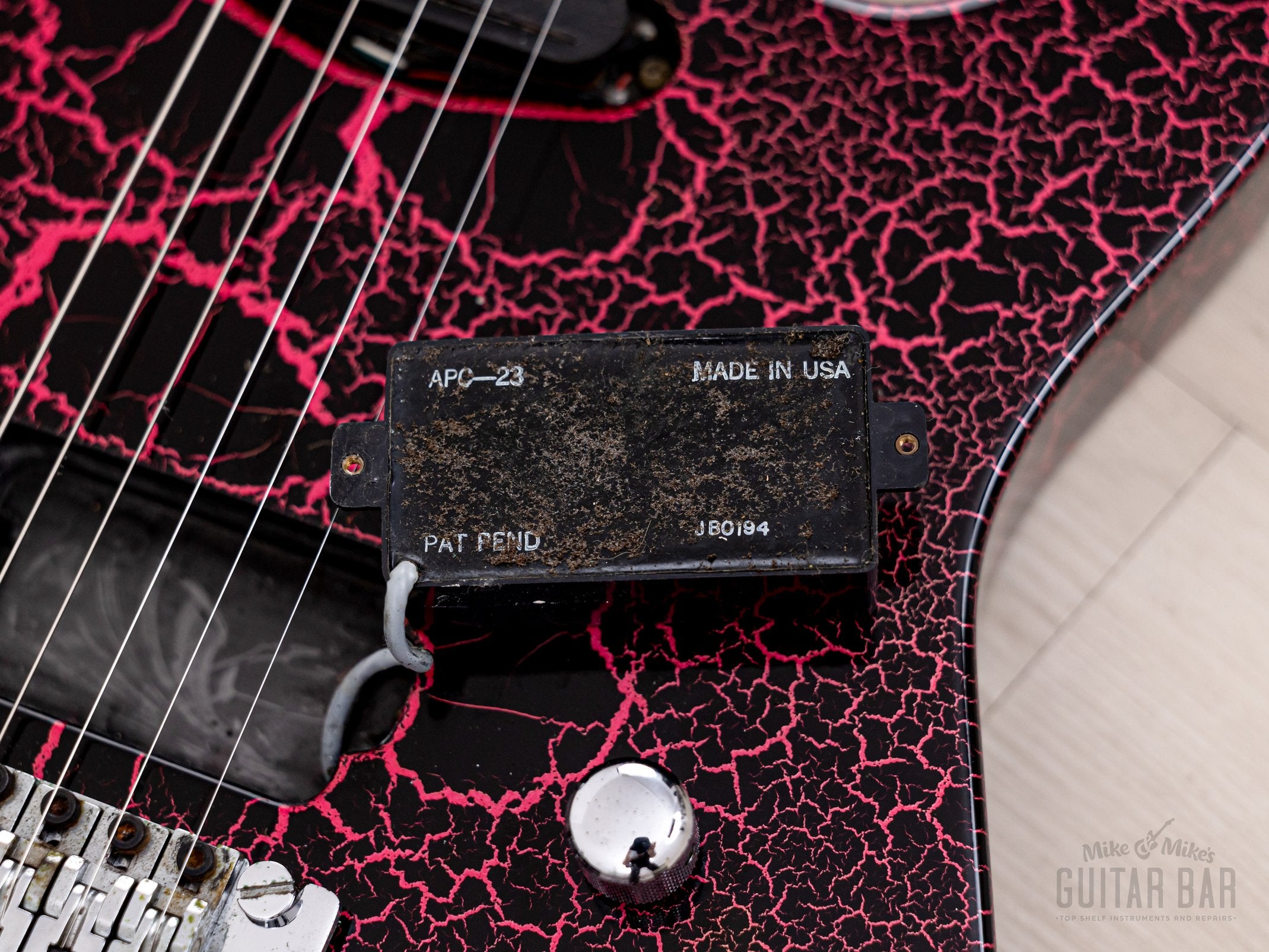 1990s ESP Custom Shop SH Superstrat Pink Crackle, George Lynch Kamikaze-1