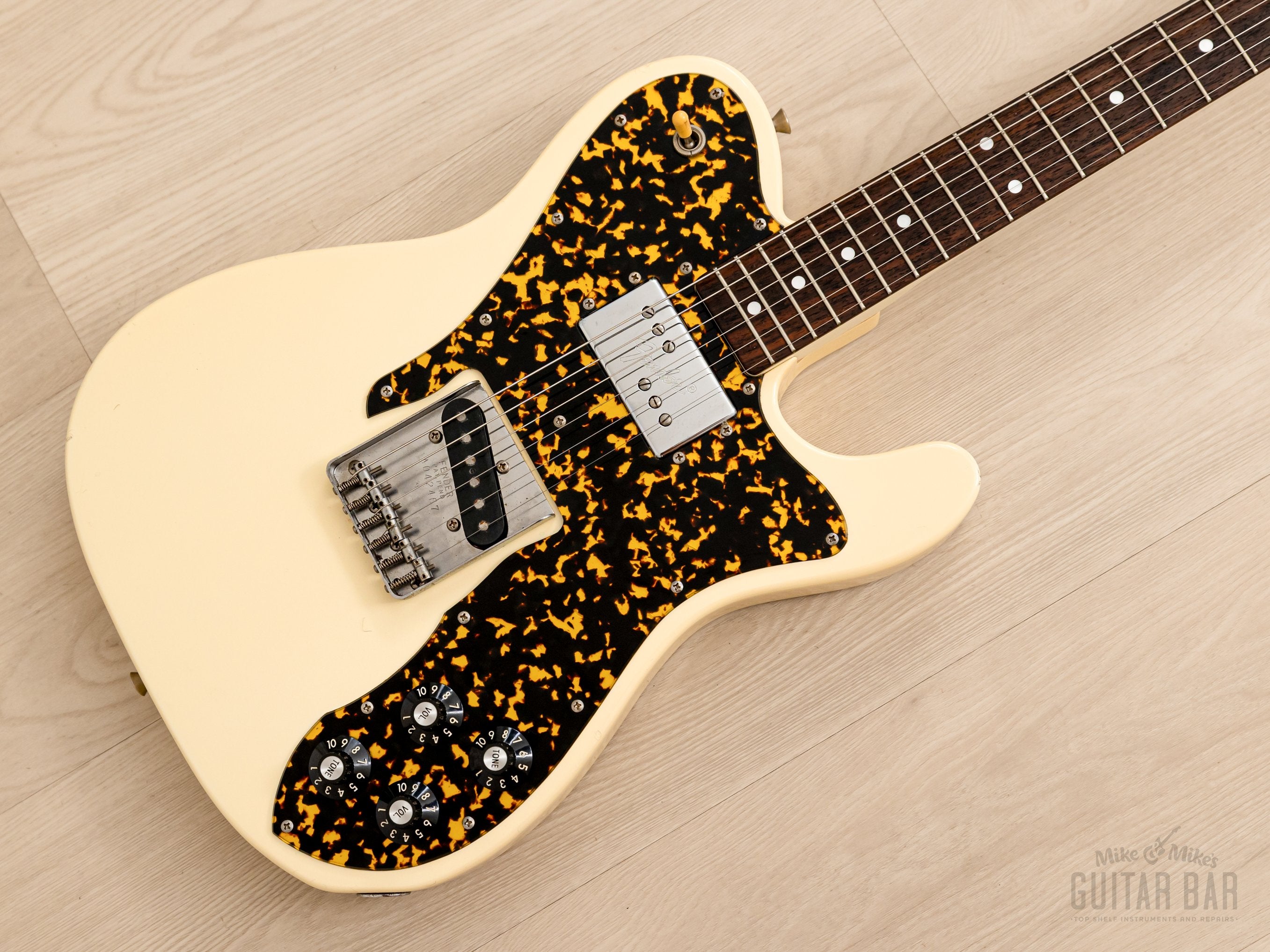 1990 Fender Order Made Telecaster Custom TC72 White, Non-Catalog w/ Leopard Guard, Japan MIJ Fujigen