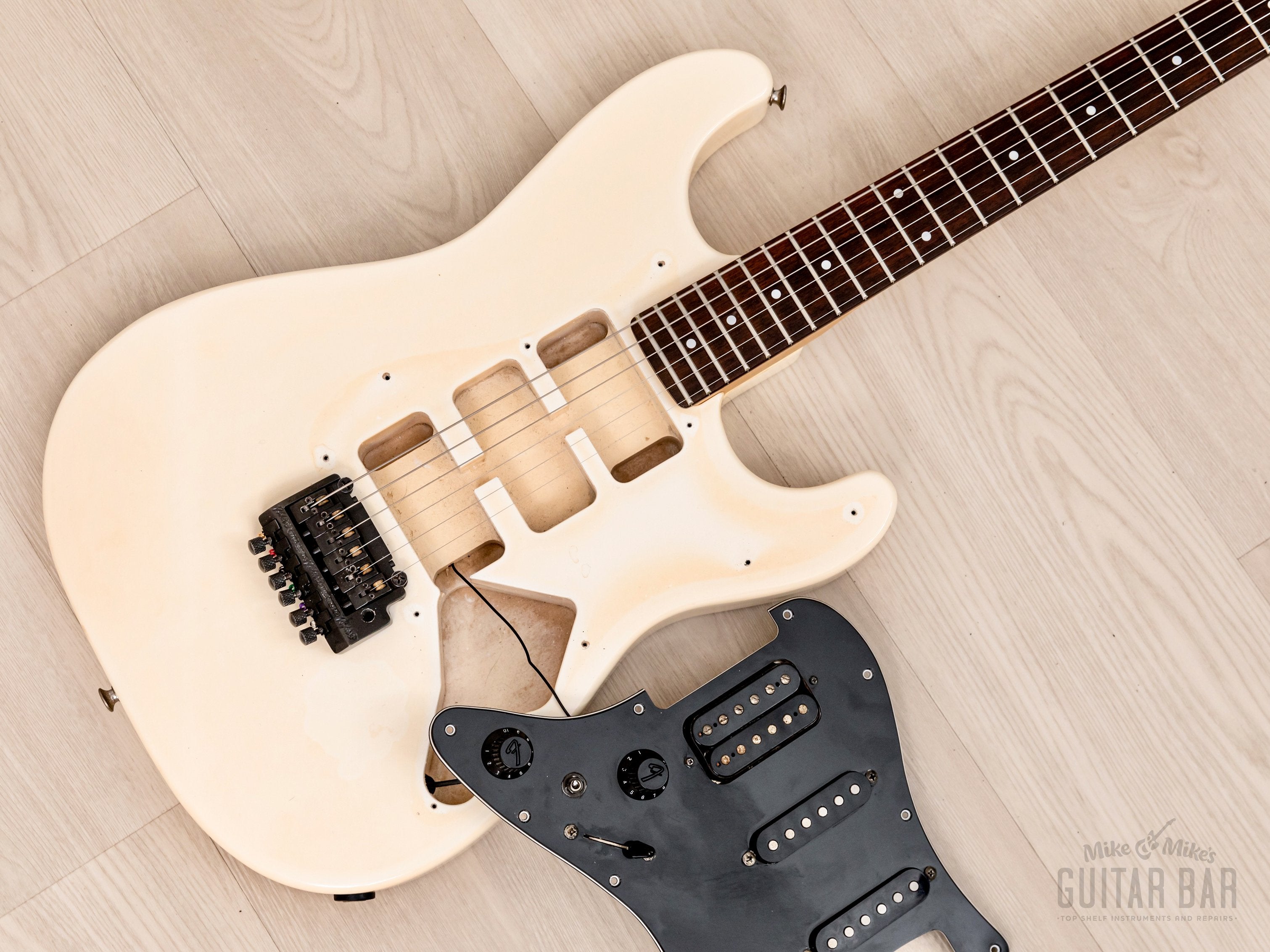 1986 Fender Boxer Series Stratocaster SF-451 SSH Snow White w/ Kahler, Japan MIJ Fujigen