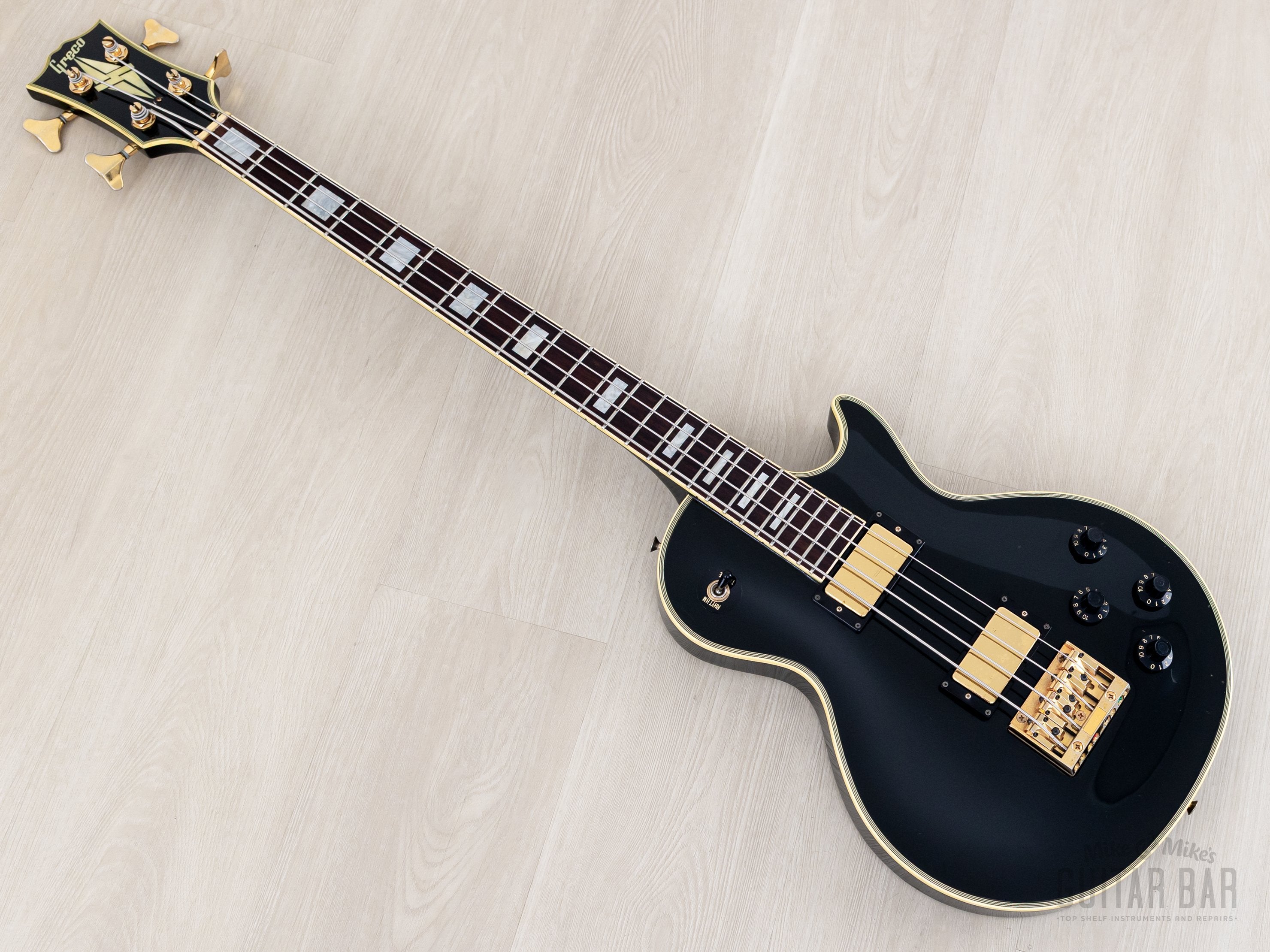 1992 Greco EGB-100 Custom Black Beauty Vintage Short Scale Bass, Japan