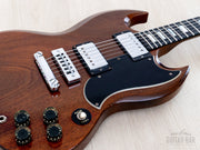 1973 Gibson SG Standard Walnut - body, pickups and controls close-up