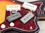 1965 Jazzmaster with pickups exposed, pickguard lifted