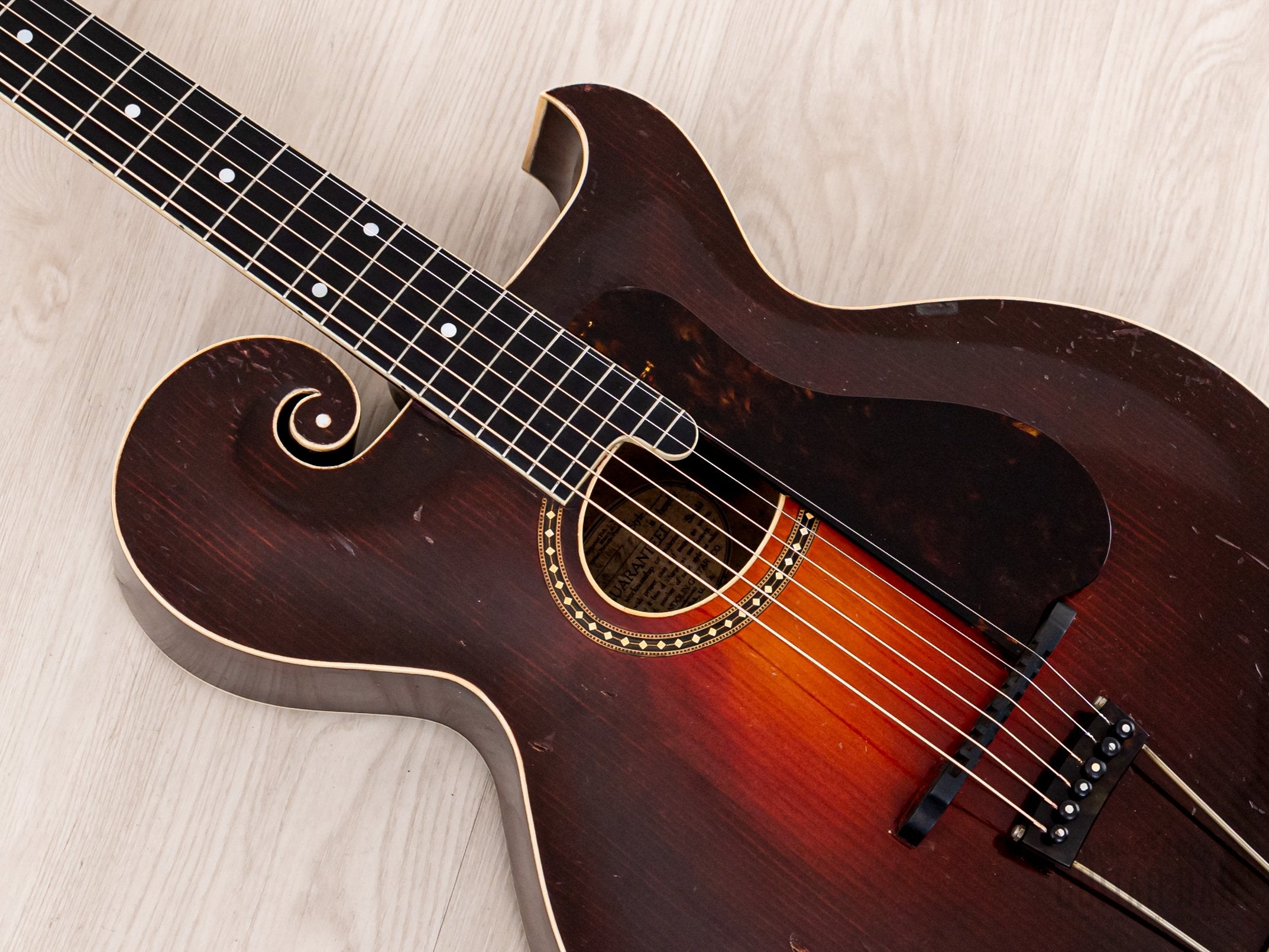 1920 Gibson Style O Vintage Scroll Body Carved Top Round Soundhole Archtop, Lloyd Loar Era w/ Case