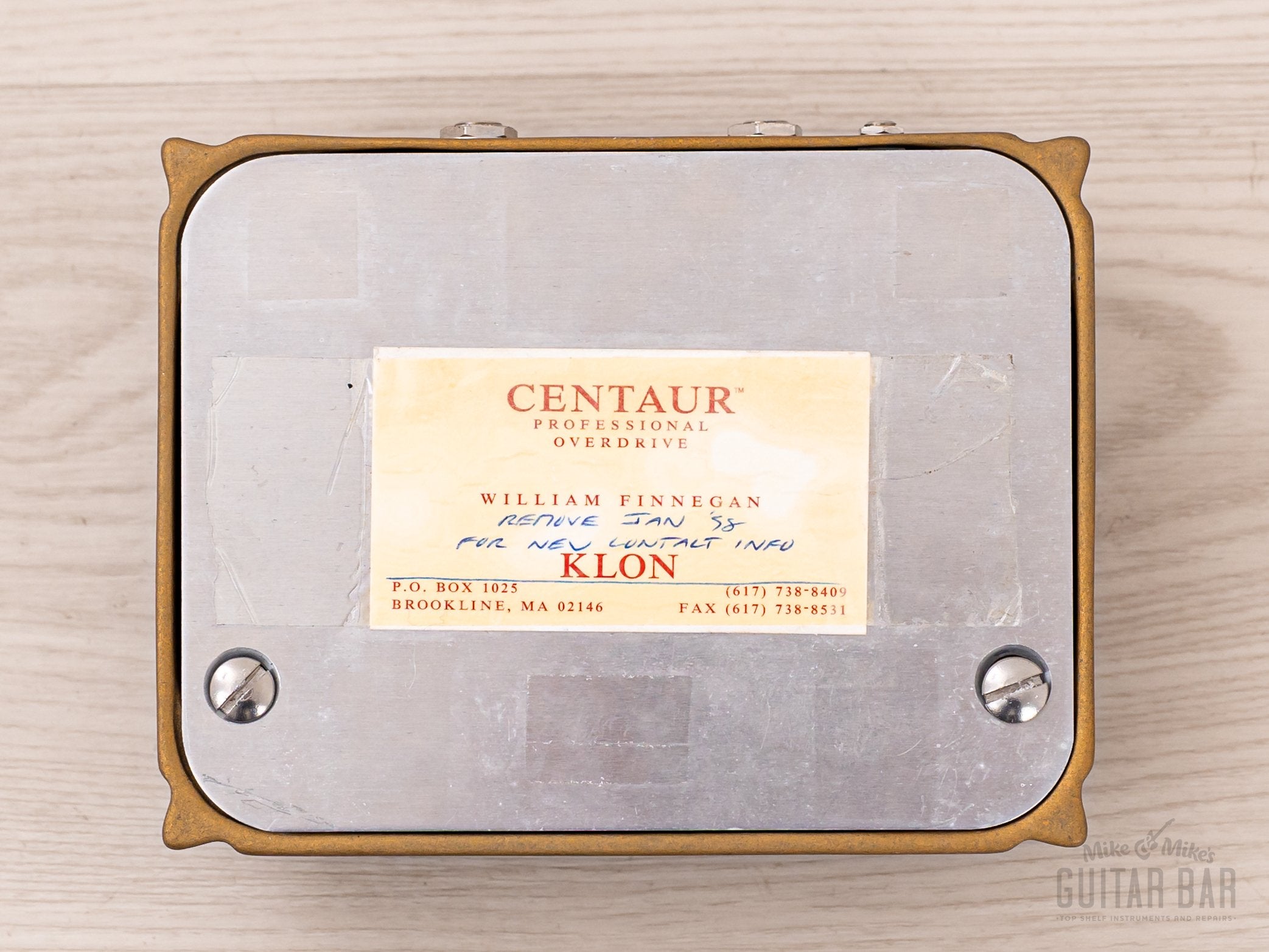 1997 Klon Centaur Professional Overdrive Gold Horsie Long Tail, Near-Mint w/ Box, Paperwork, Business Card