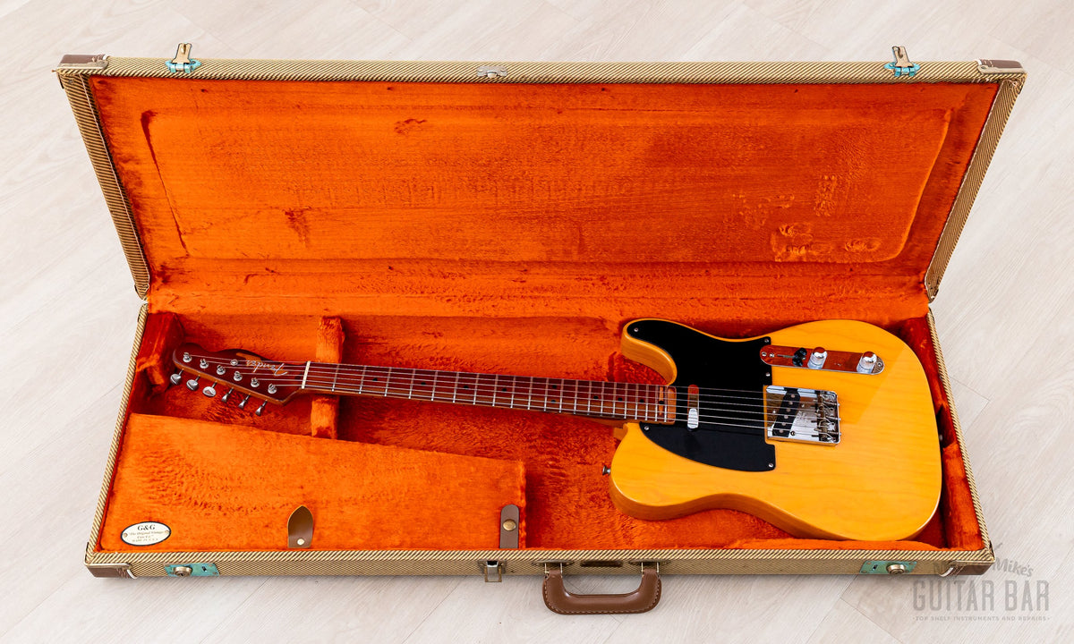 1996 Fender AV '52 Telecaster in its case, open
