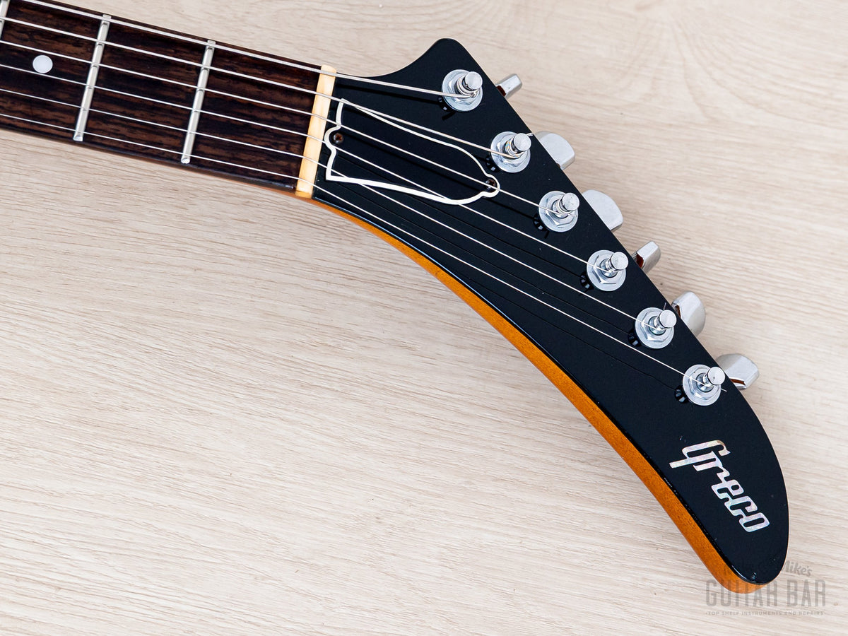 Greco EX800 black headstock front with Greco logo
