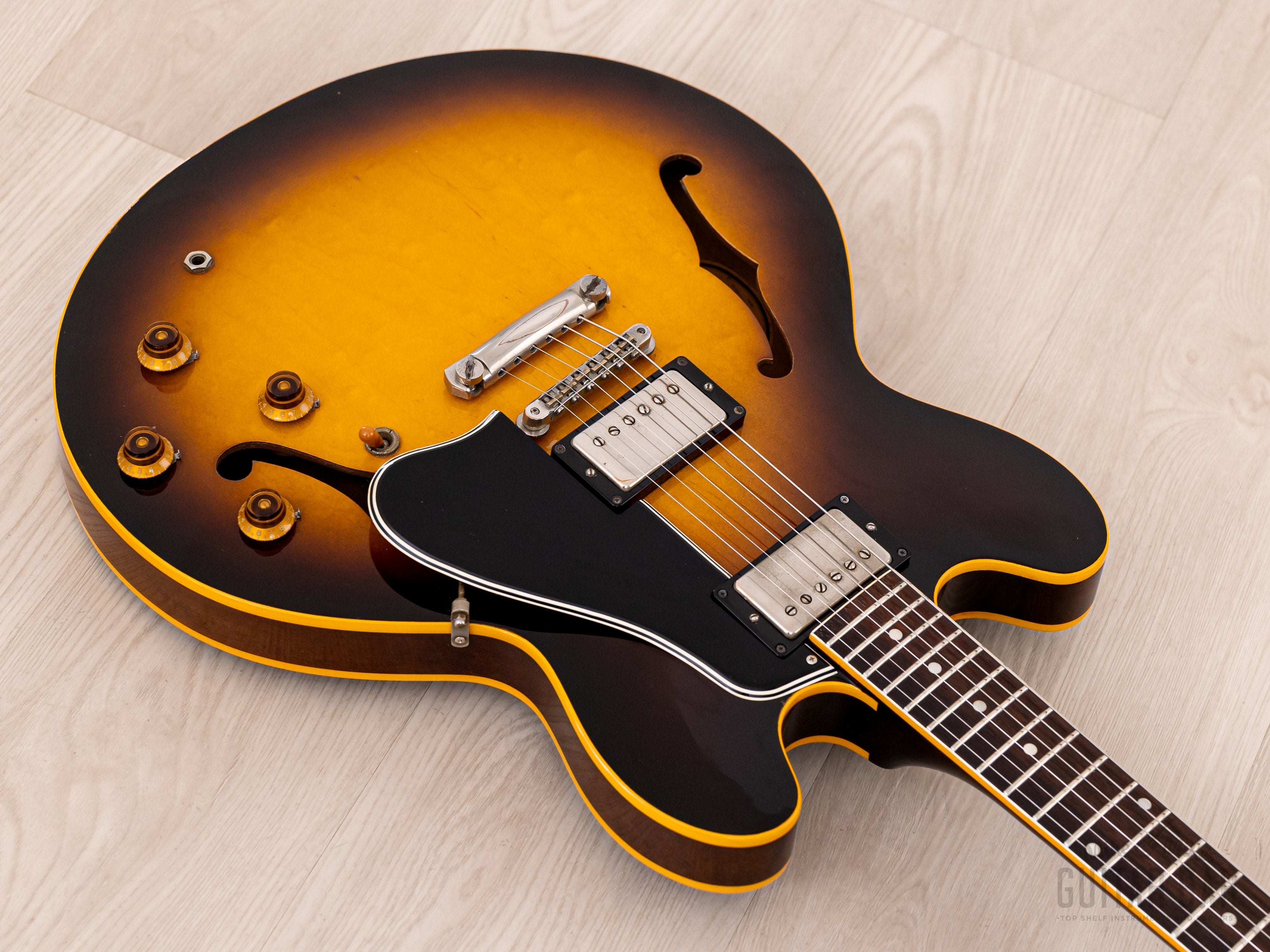 1982 Greco Super Real SA59-120 ES-Style Vintage Guitar, Sunburst Lacquer w/ Dry PAF, Case