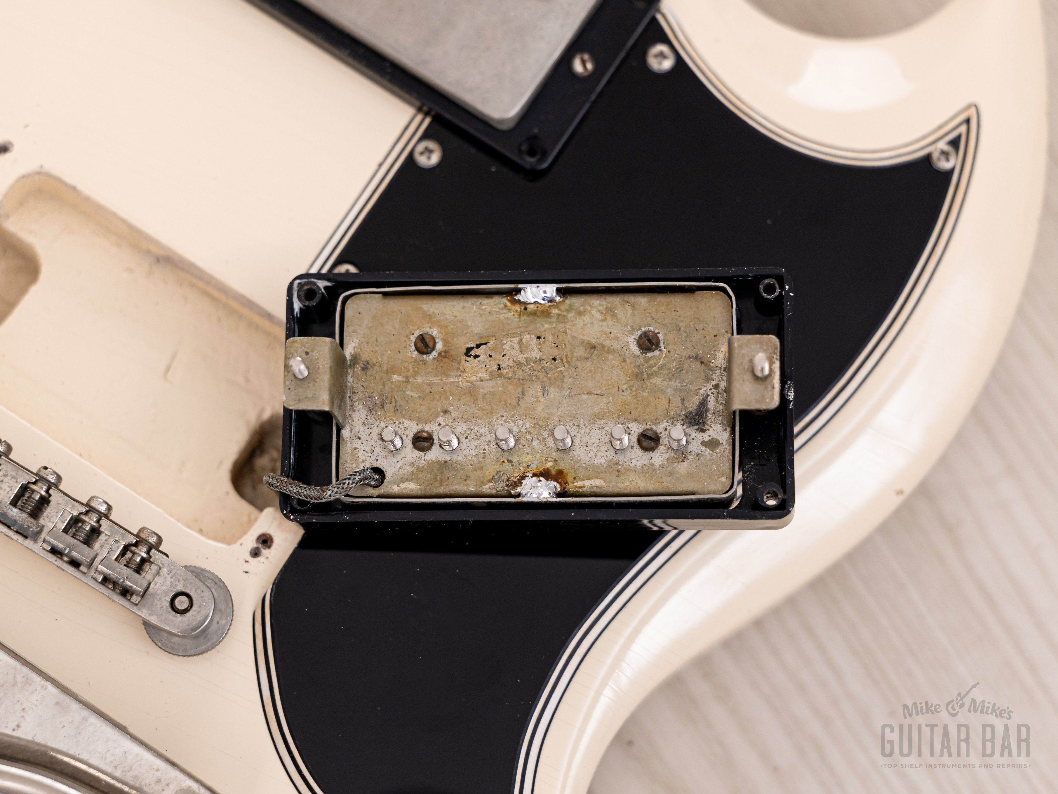 1965 Gibson SG Standard Vintage Guitar Polaris White w/ Pat # Pickups, Nickel Parts, 1 11/16
