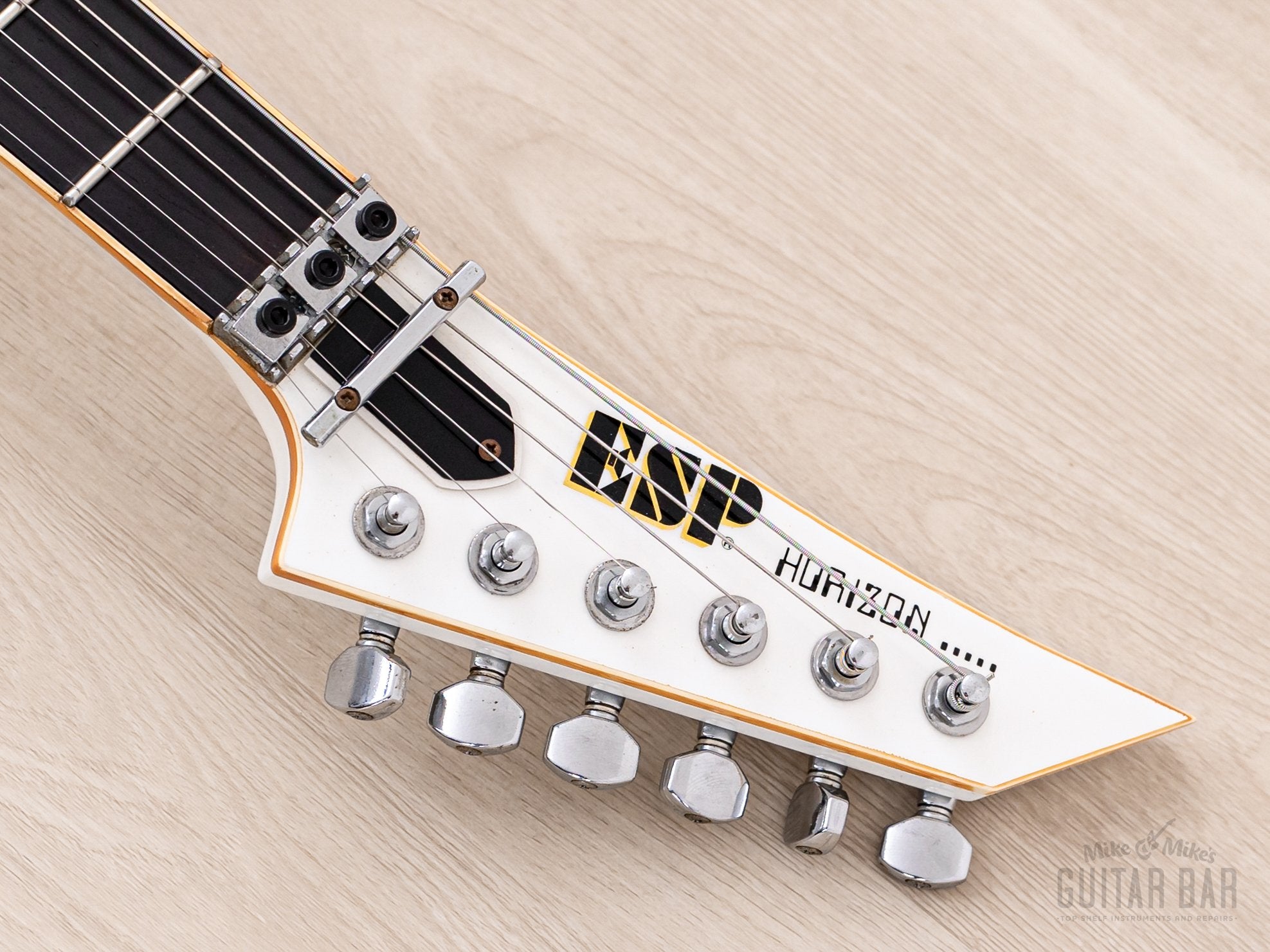 1989 ESP Custom Shop Horizon Custom Vintage Neck Through Guitar White, Near-Mint w/ Floyd Rose, Seymour Duncan