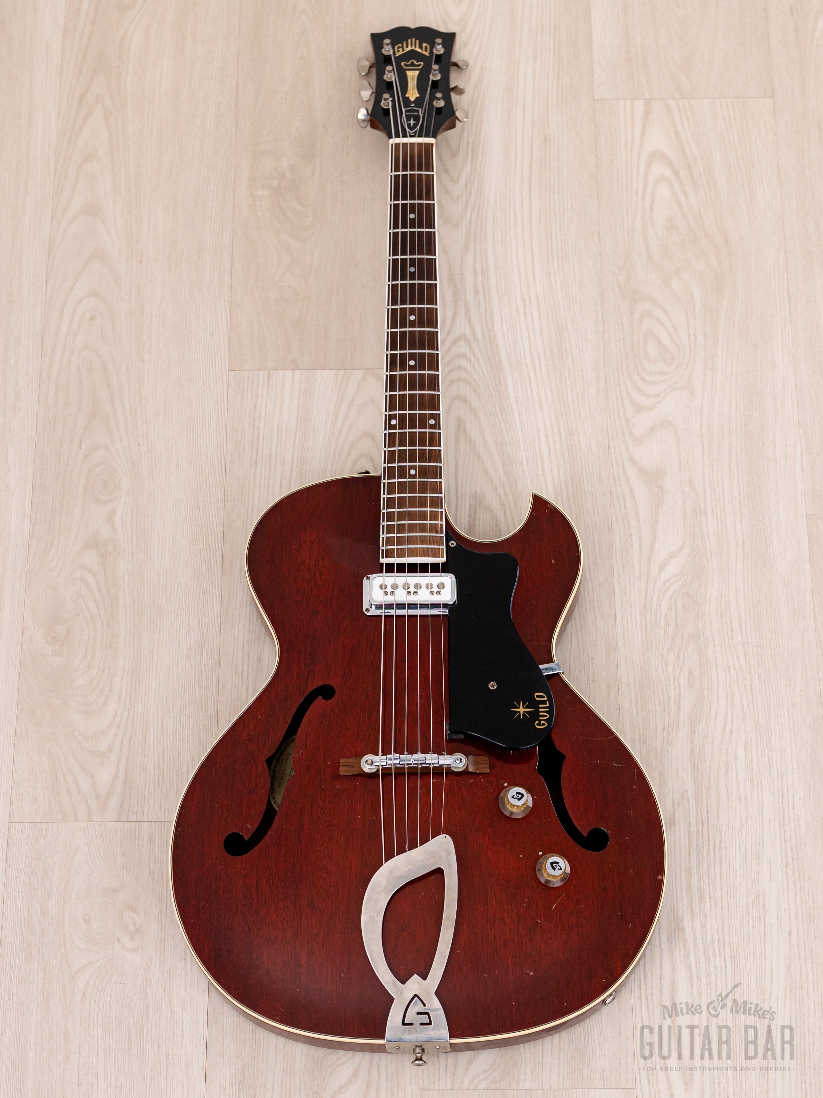 1961 Guild Starfire I Vintage Hollowbody Electric Guitar Cherry Red w/ DeArmond DynaSonic, Case