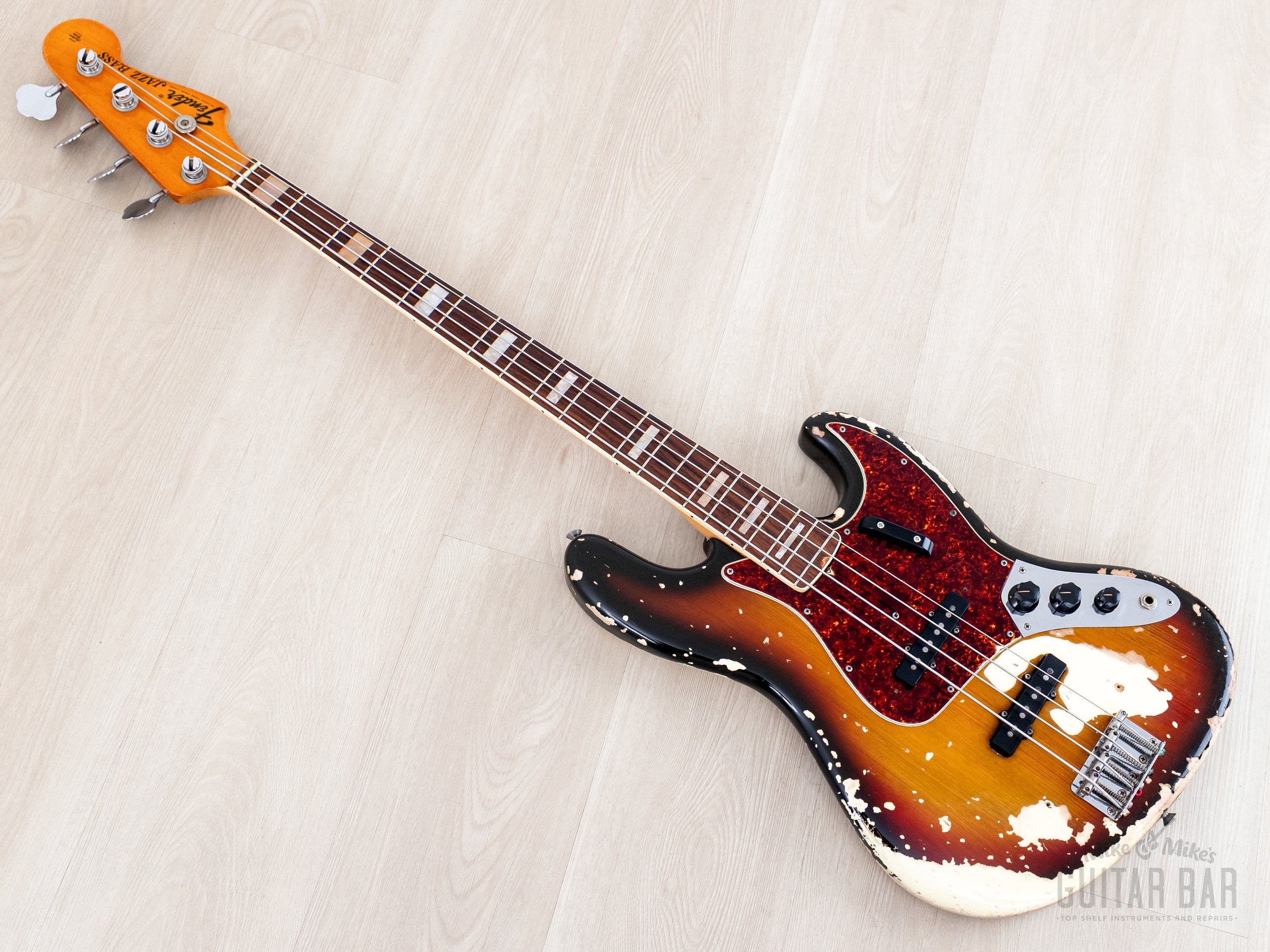 1969 Fender Jazz Bass Sunburst Faux Burst Vintage Bass w/ Case