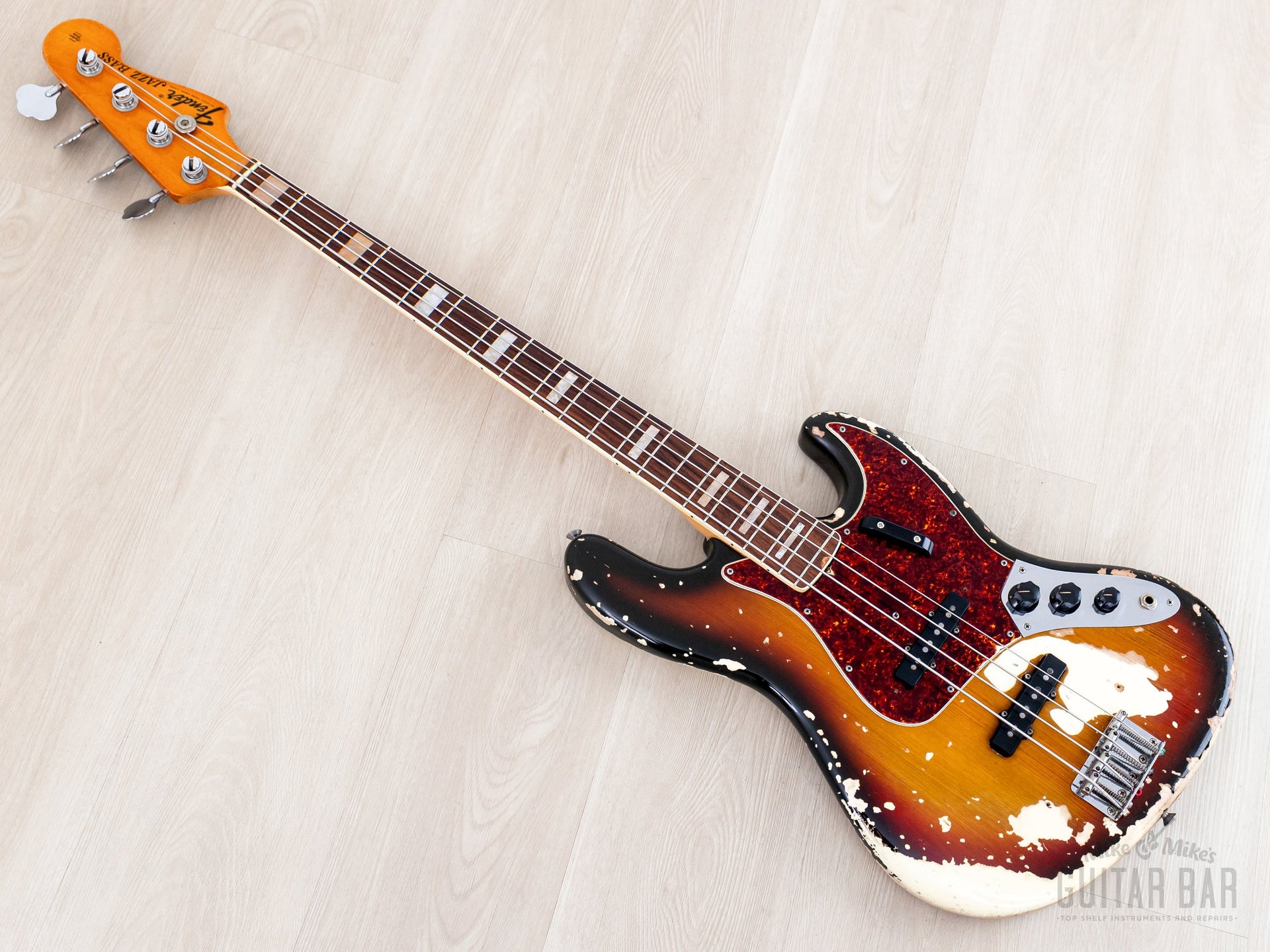 tobacco sunburst fender jazz bass 2000 75 Vintage Reissue JB75-90US Ash, Japan CIJ vintage style disc string tree 1969 Fender Jazz Bass Sunburst