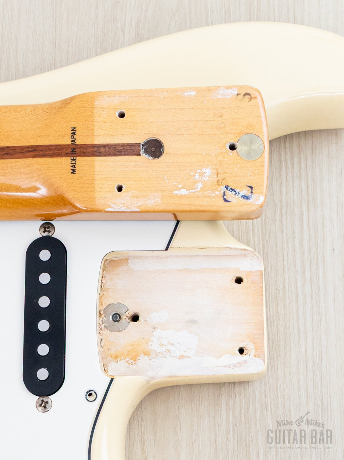 1985 Fender ST72-55 Stratocaster Olympic White, pickup cavity routing