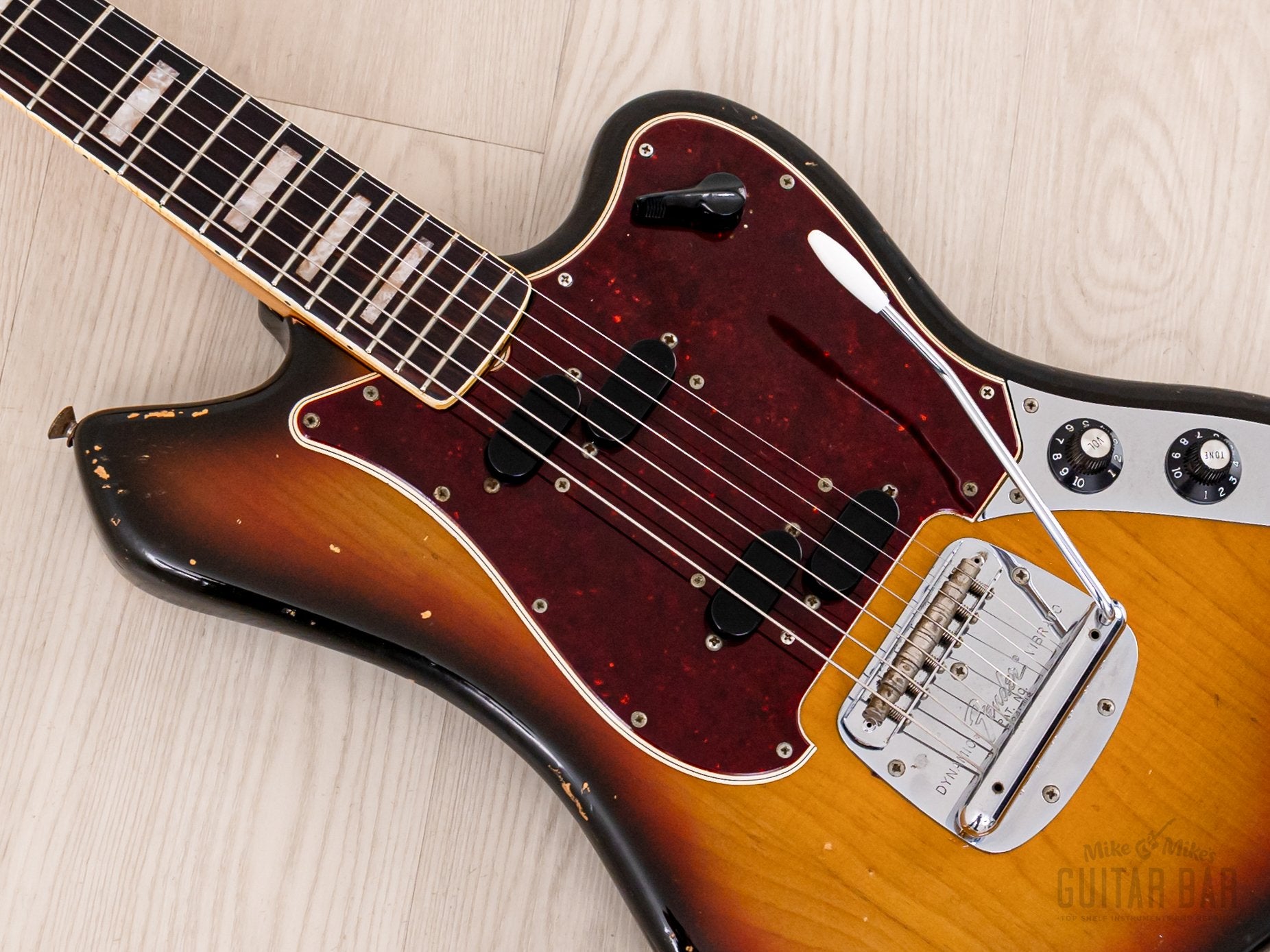 1969 Fender Custom (Maverick) Vintage Offset Electric Guitar Sunburst 100% Original w/ Case, Electric XII