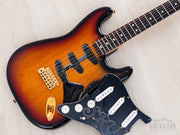 Angled front view of Sunburst body with SRV pickguard