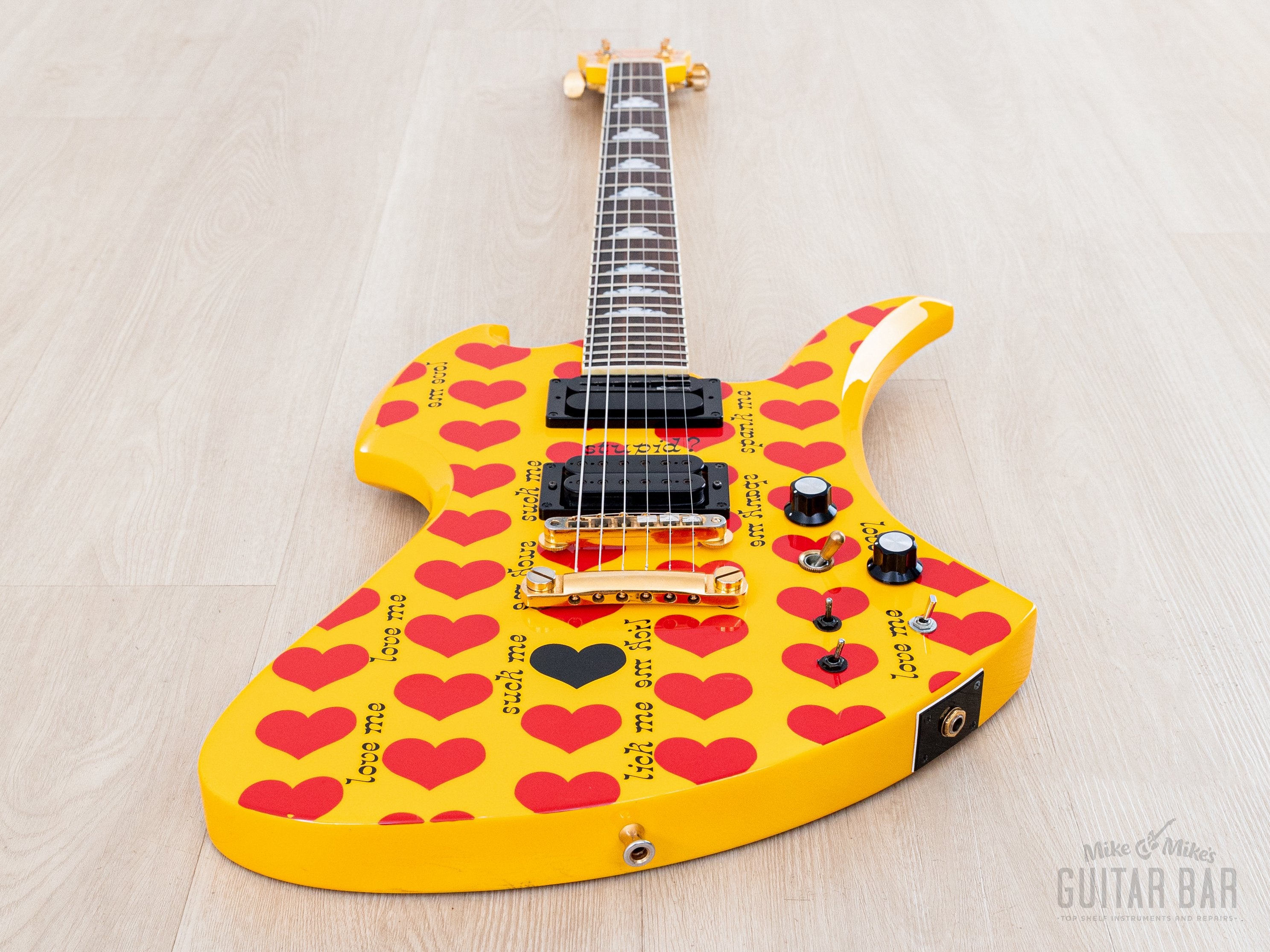 FERNANDES Burny/MG-145S HY イエローハート Burny Mockingbird MG-145S HY Hide X Electric Guitar Yellow Heart w/ Su