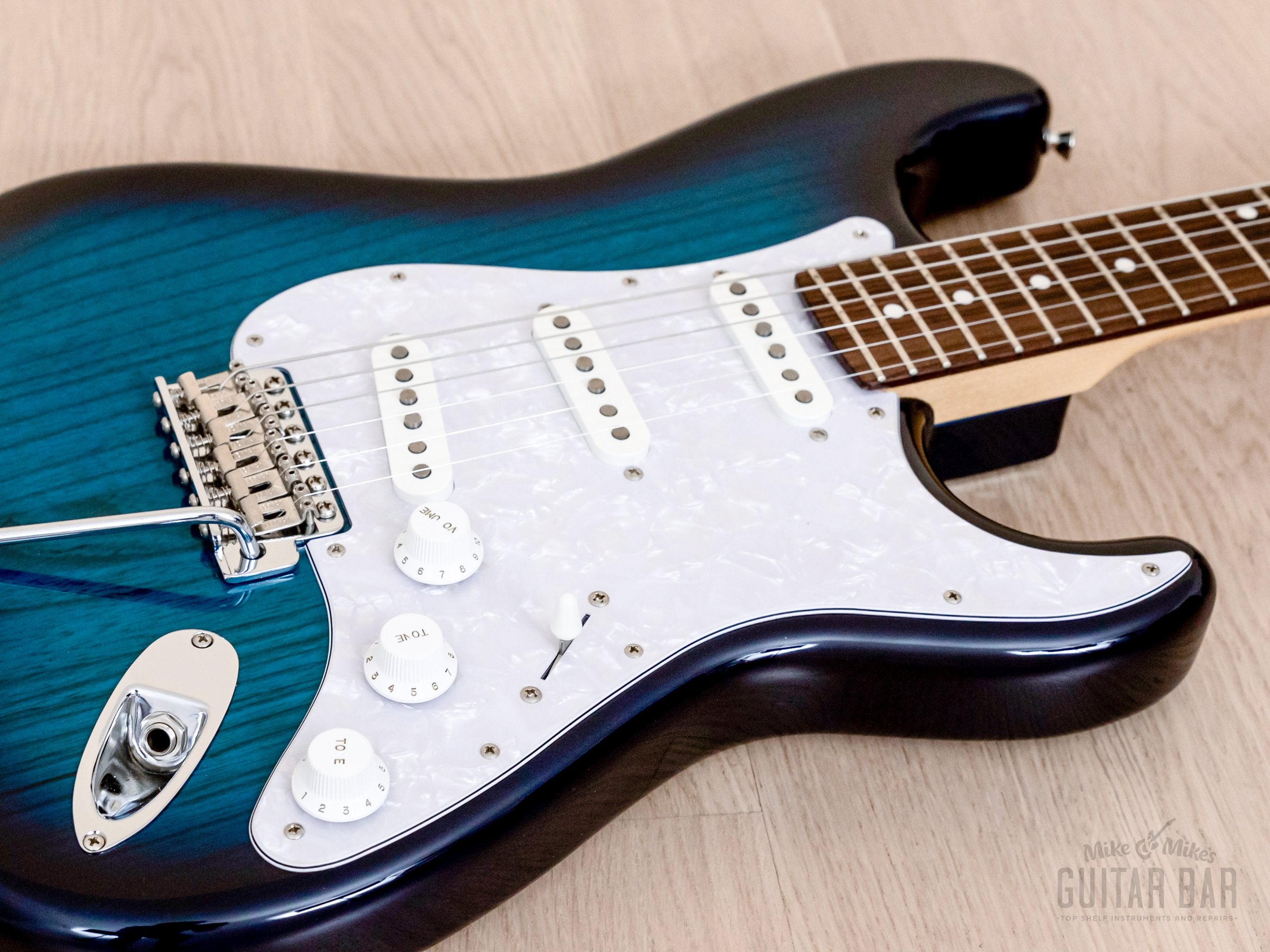 2014 Tokai Goldstar Sound AST-118 S-Style Electric Guitar Ash Body Blue Burst, Japan