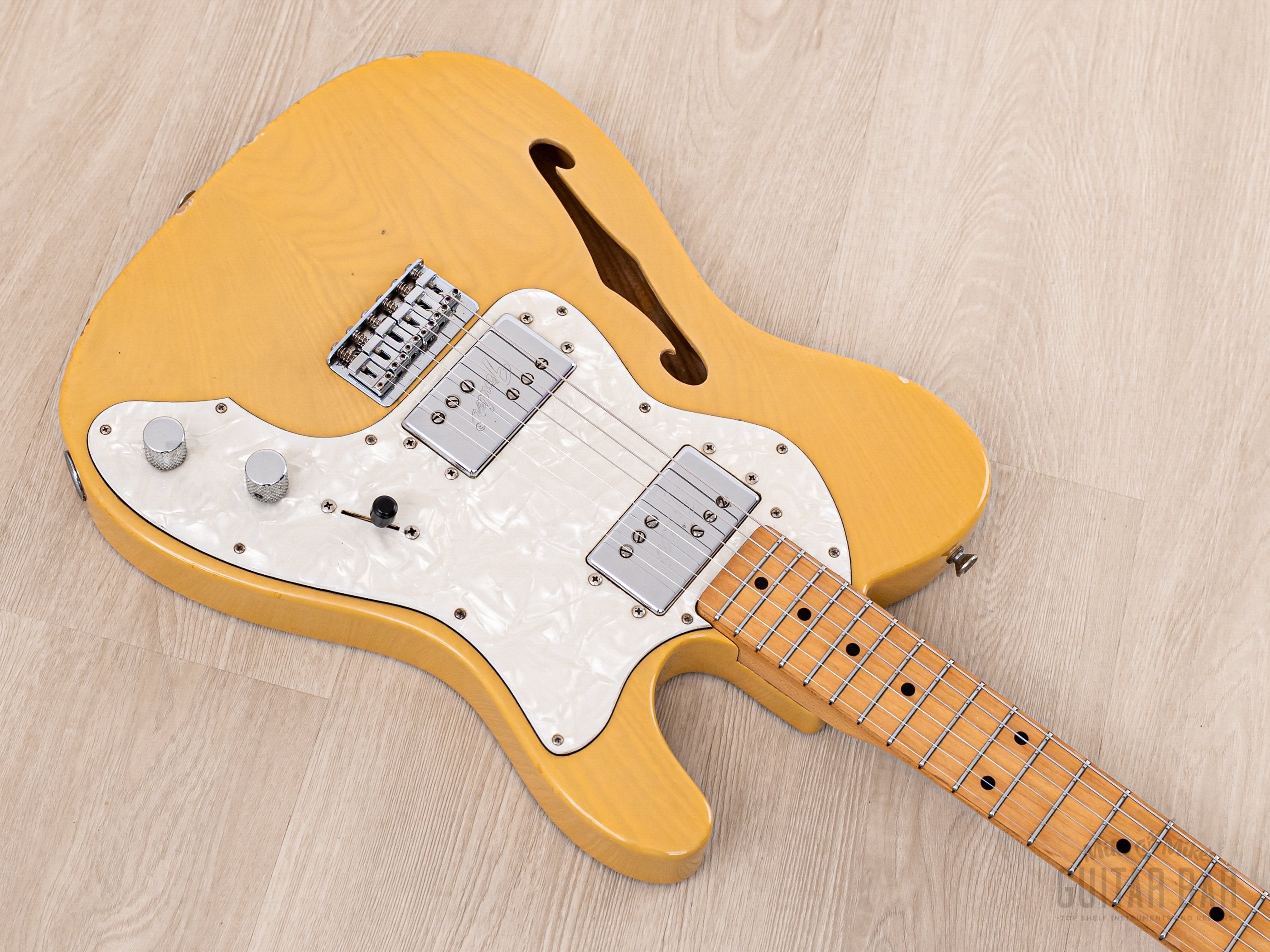 1983 Fender JV Telecater Thinline ‘72 Vintage Reissue TN72-70 Butterscotch w/ Wide Range, Japan MIJ Fujigen