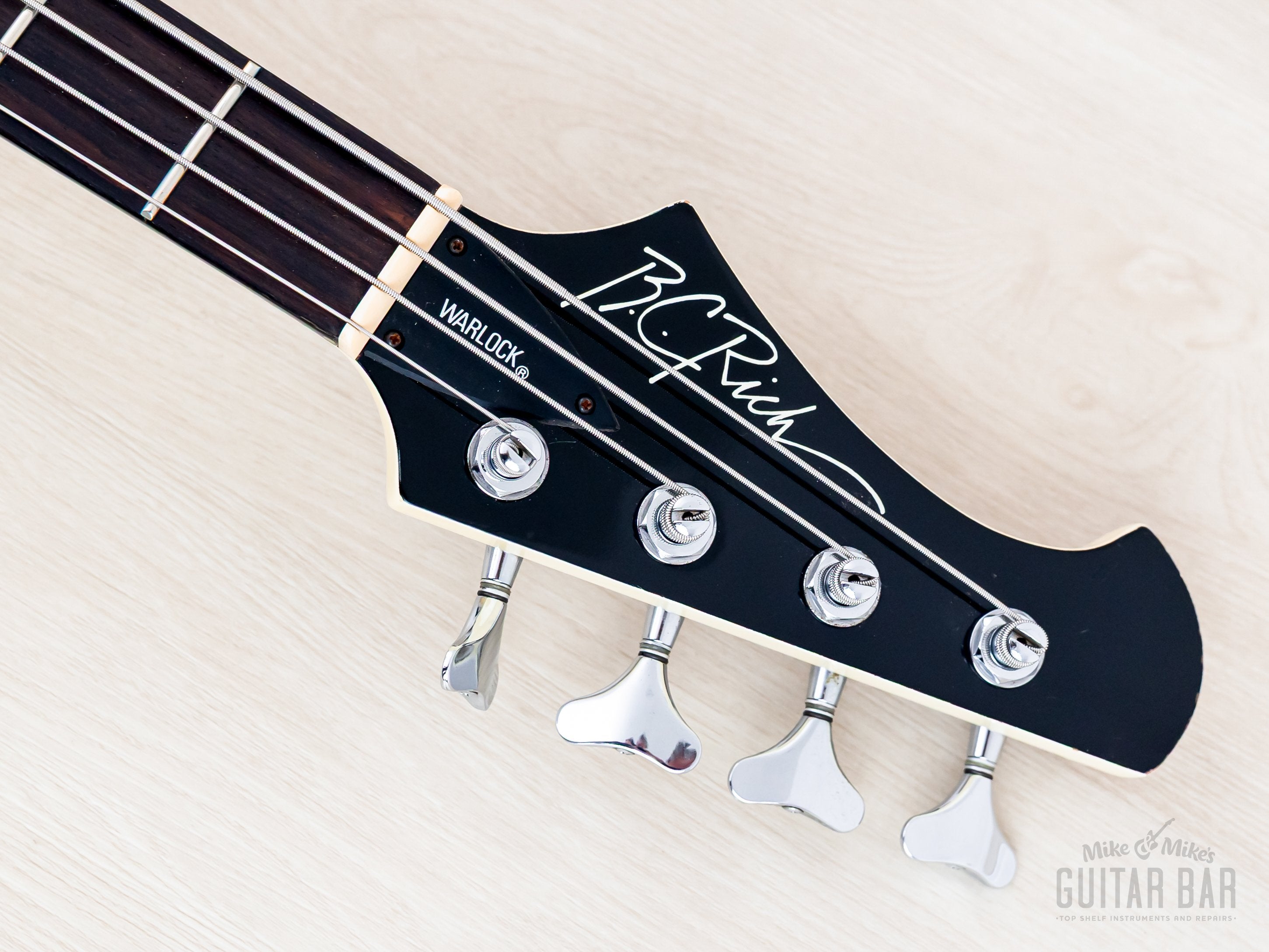 1985 B.C. Rich Warlock Bass NJ Series White Nikki Sixx w/ Active Pream